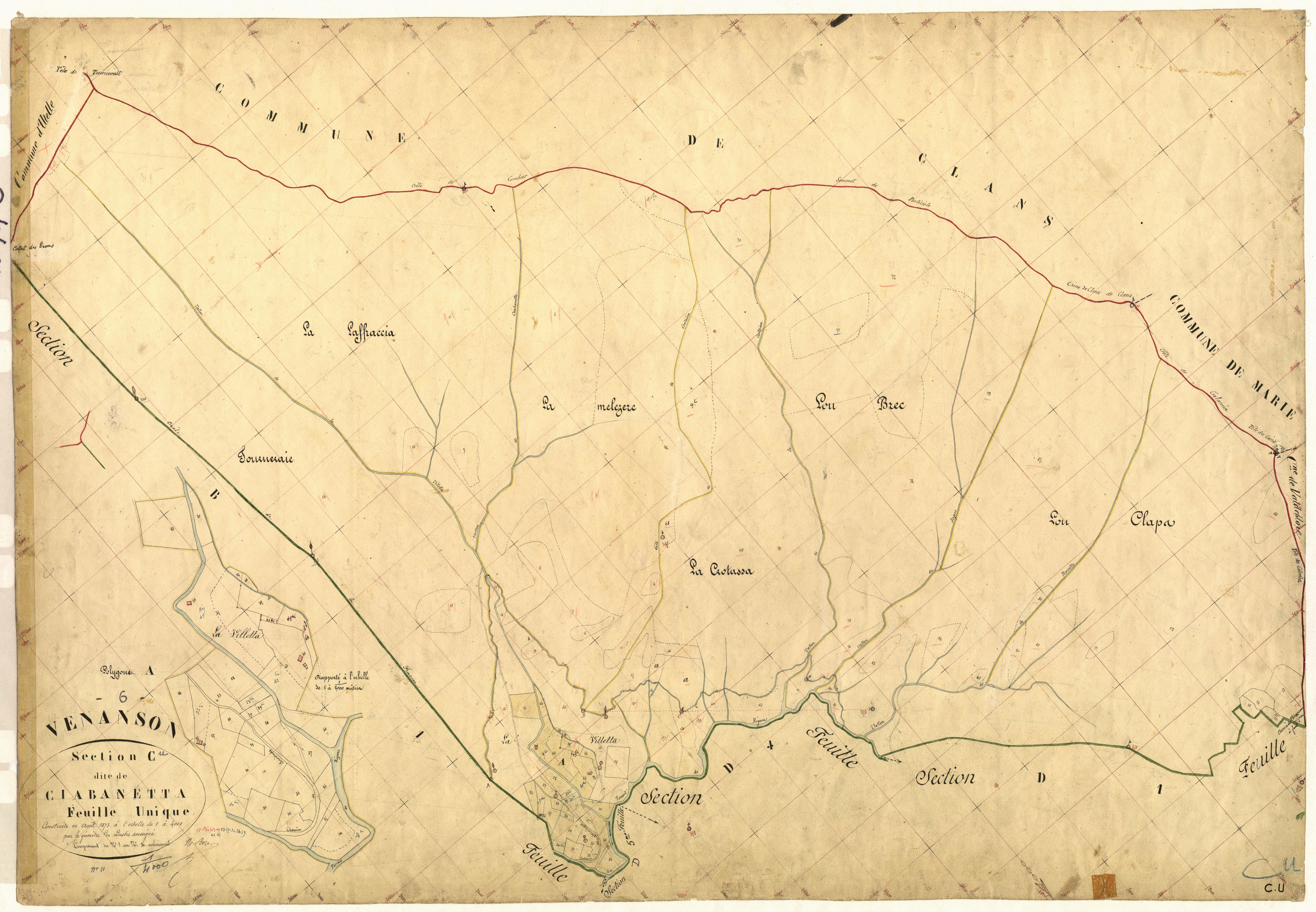 Ciabanetta. - Plan de section, C