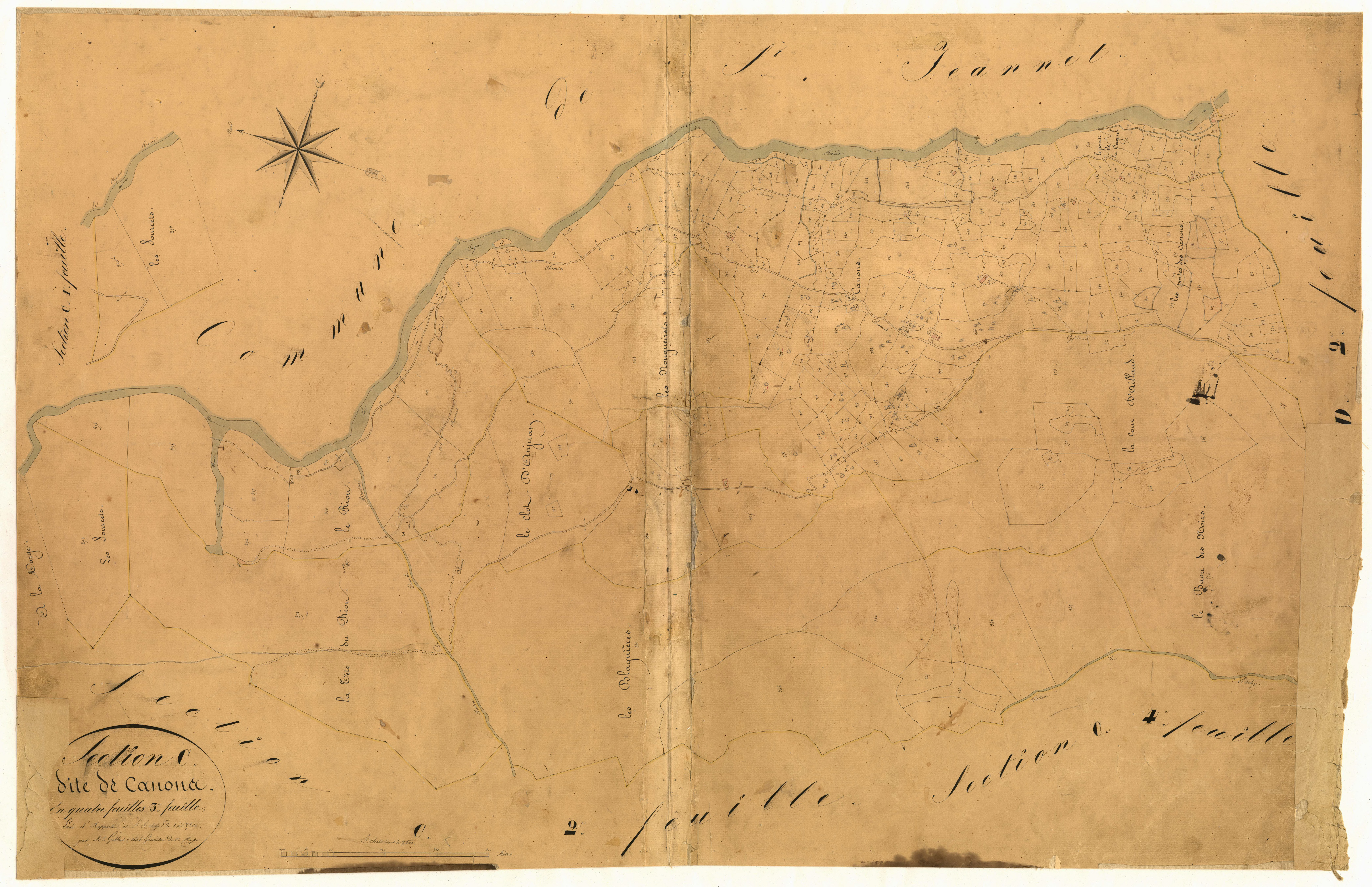 Canons. - Plan de section, C3
