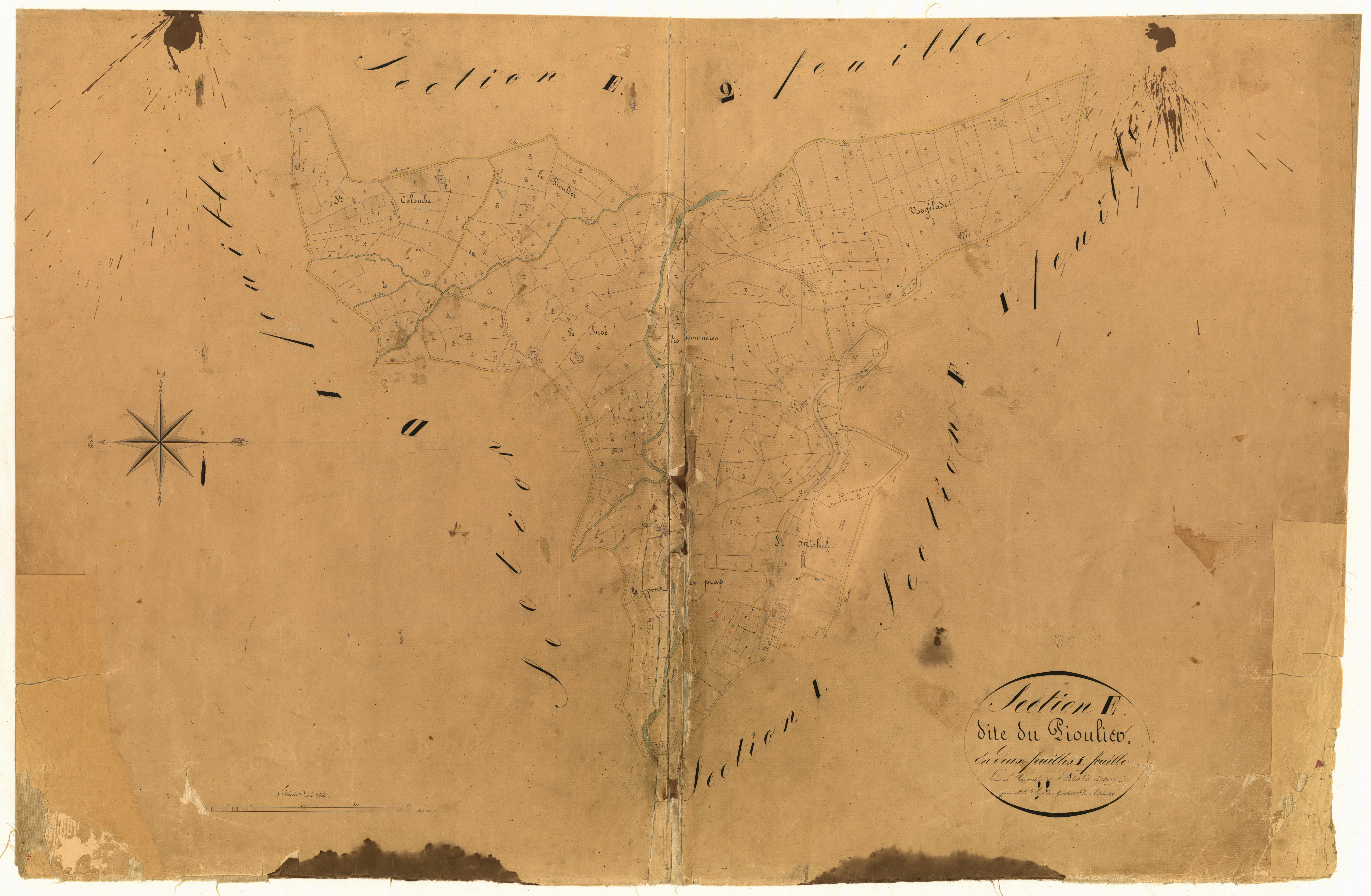 Pioulier, Booumetes. - Plan de section, E1