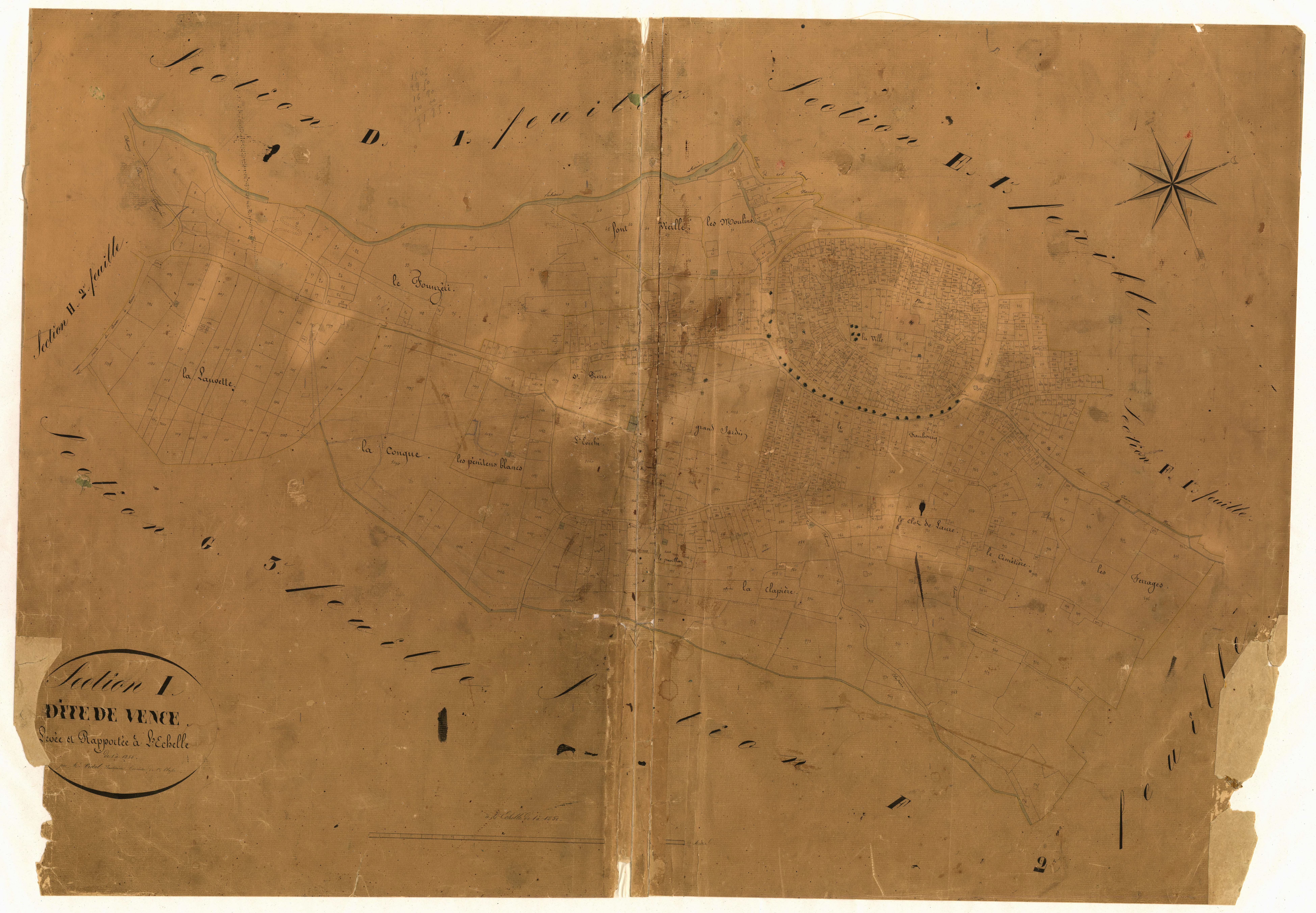 La Ville de Vence. - Plan de section, I