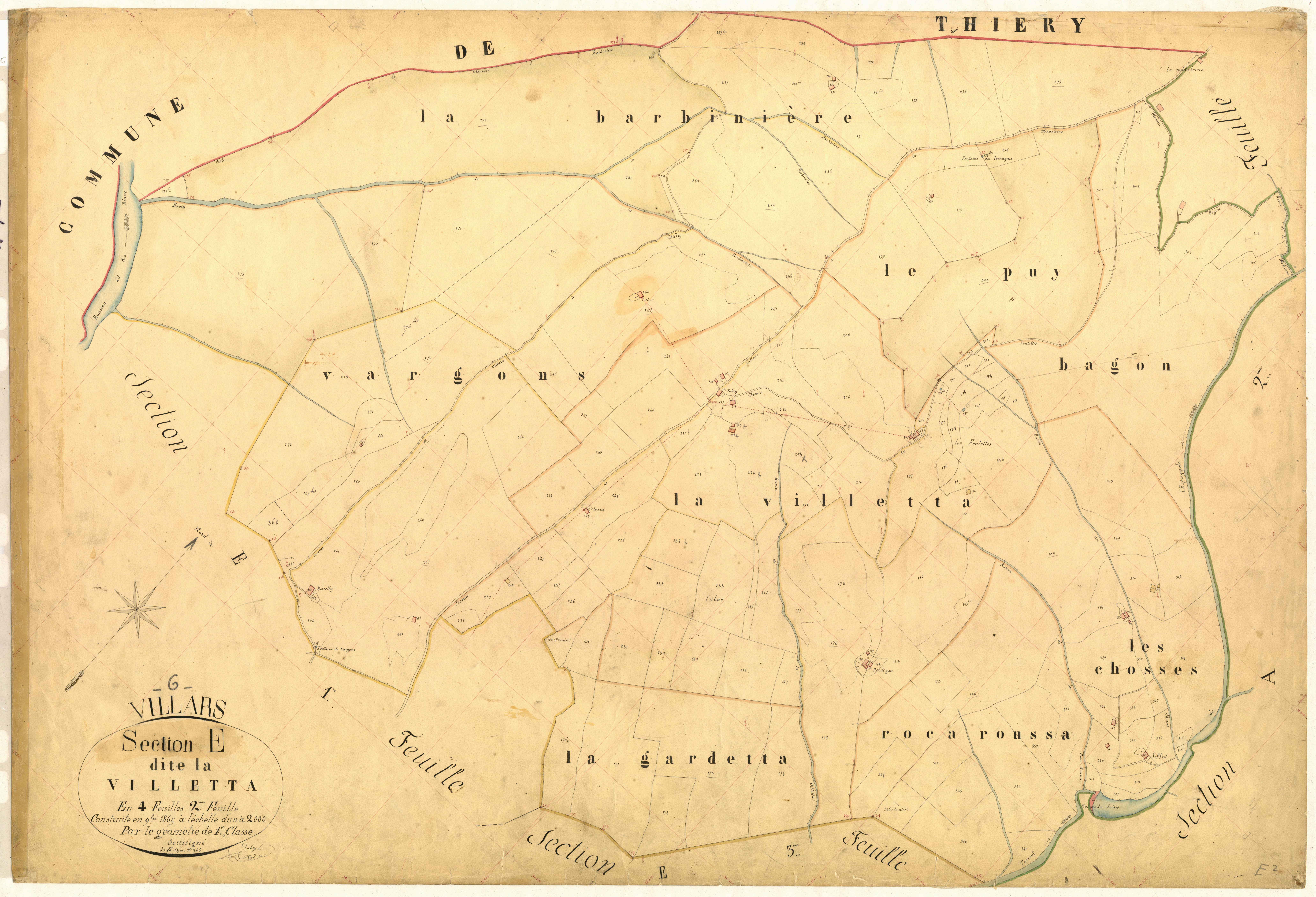 La Villetta. - Plan de section, E2