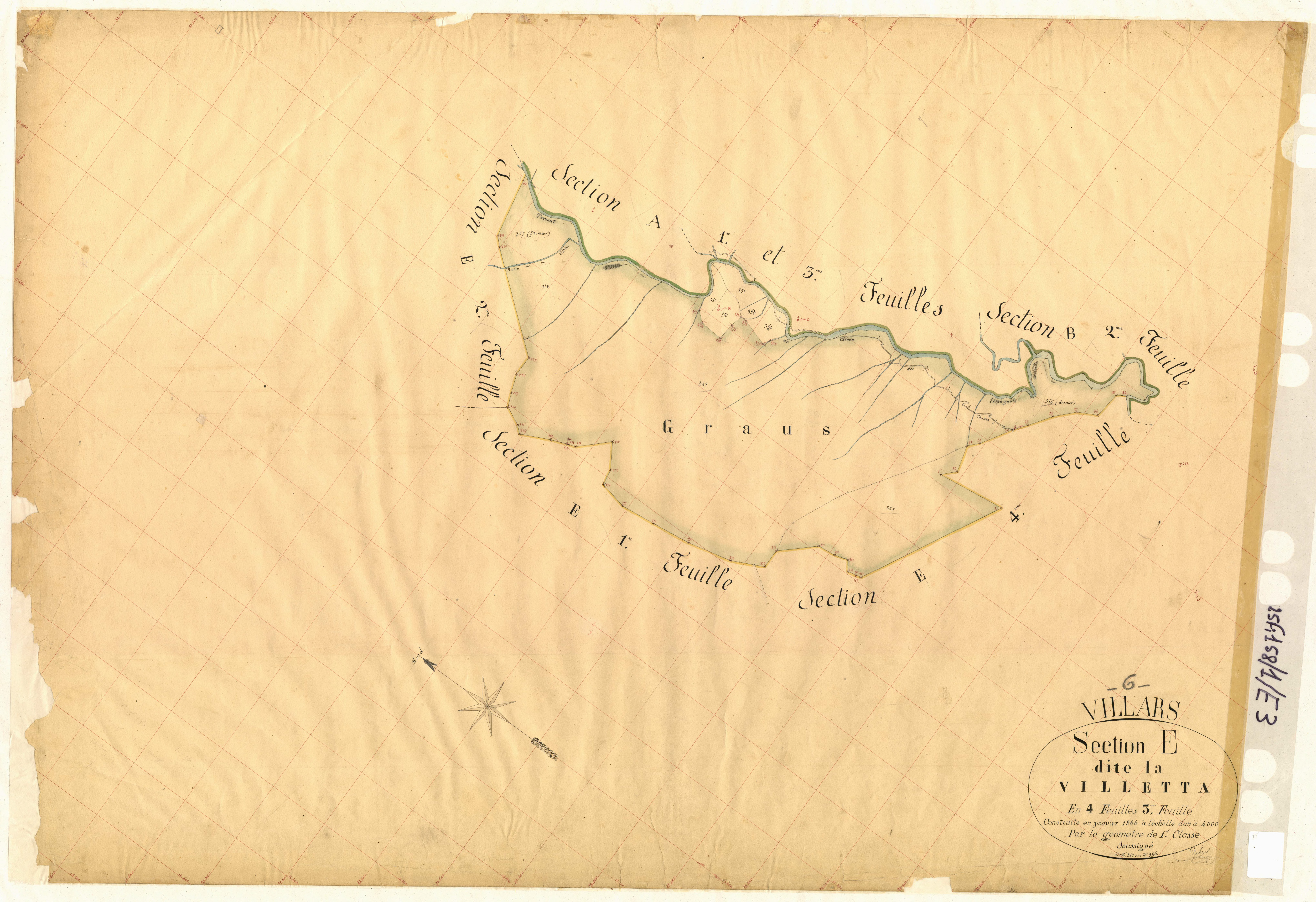 La Villetta. - Plan de section, E3