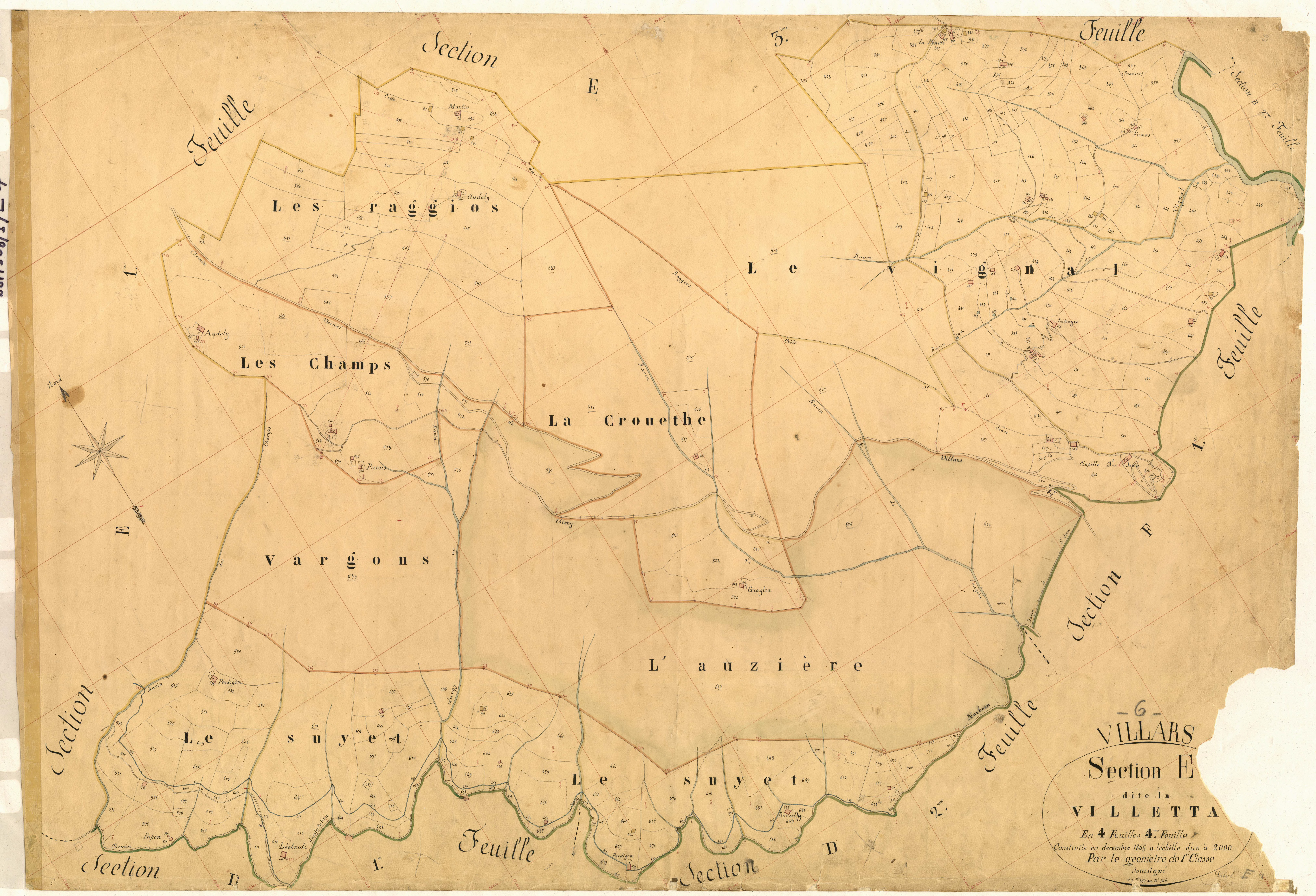 La Villetta. - Plan de section, E4