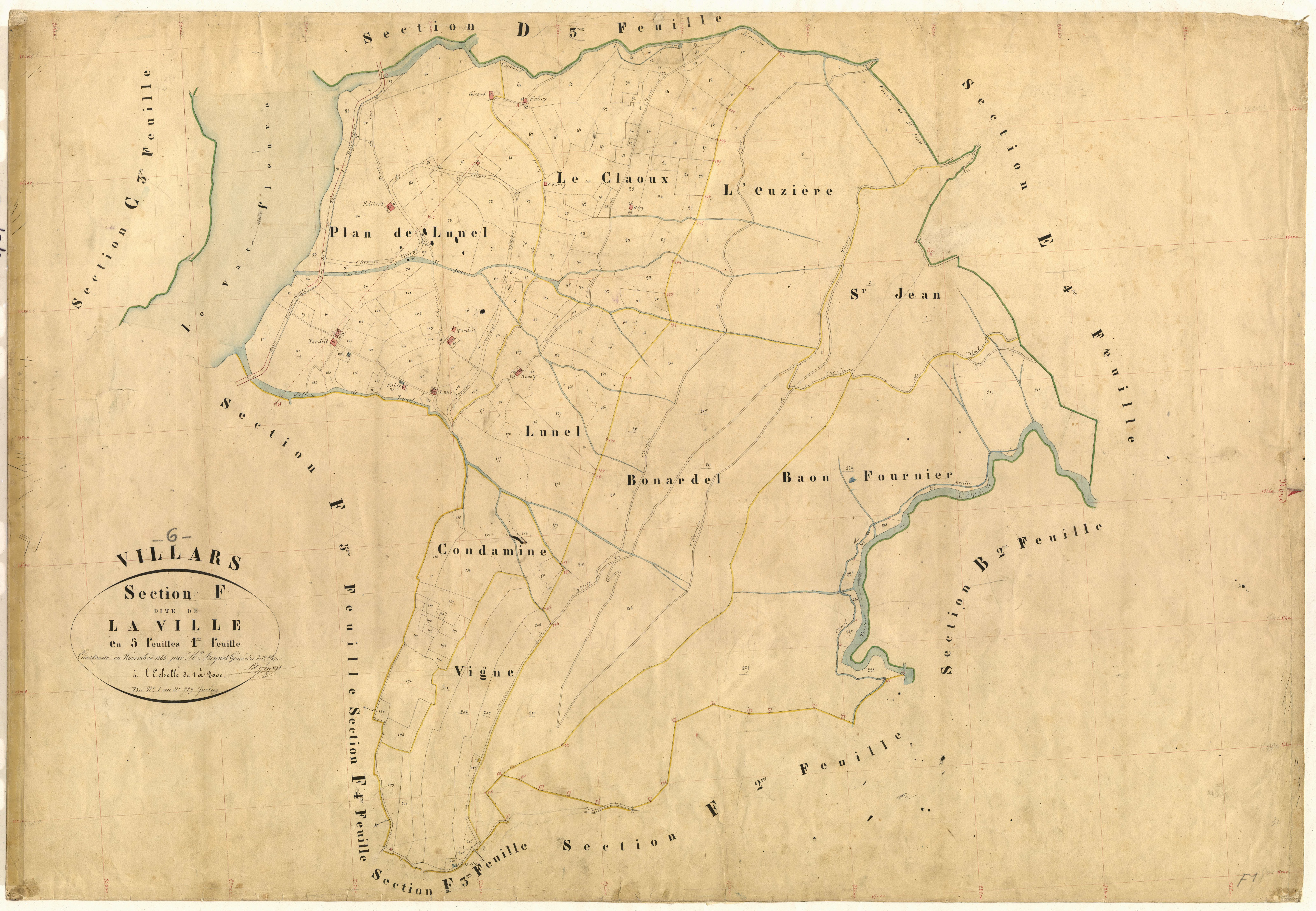 La Ville. - Plan de section, F1