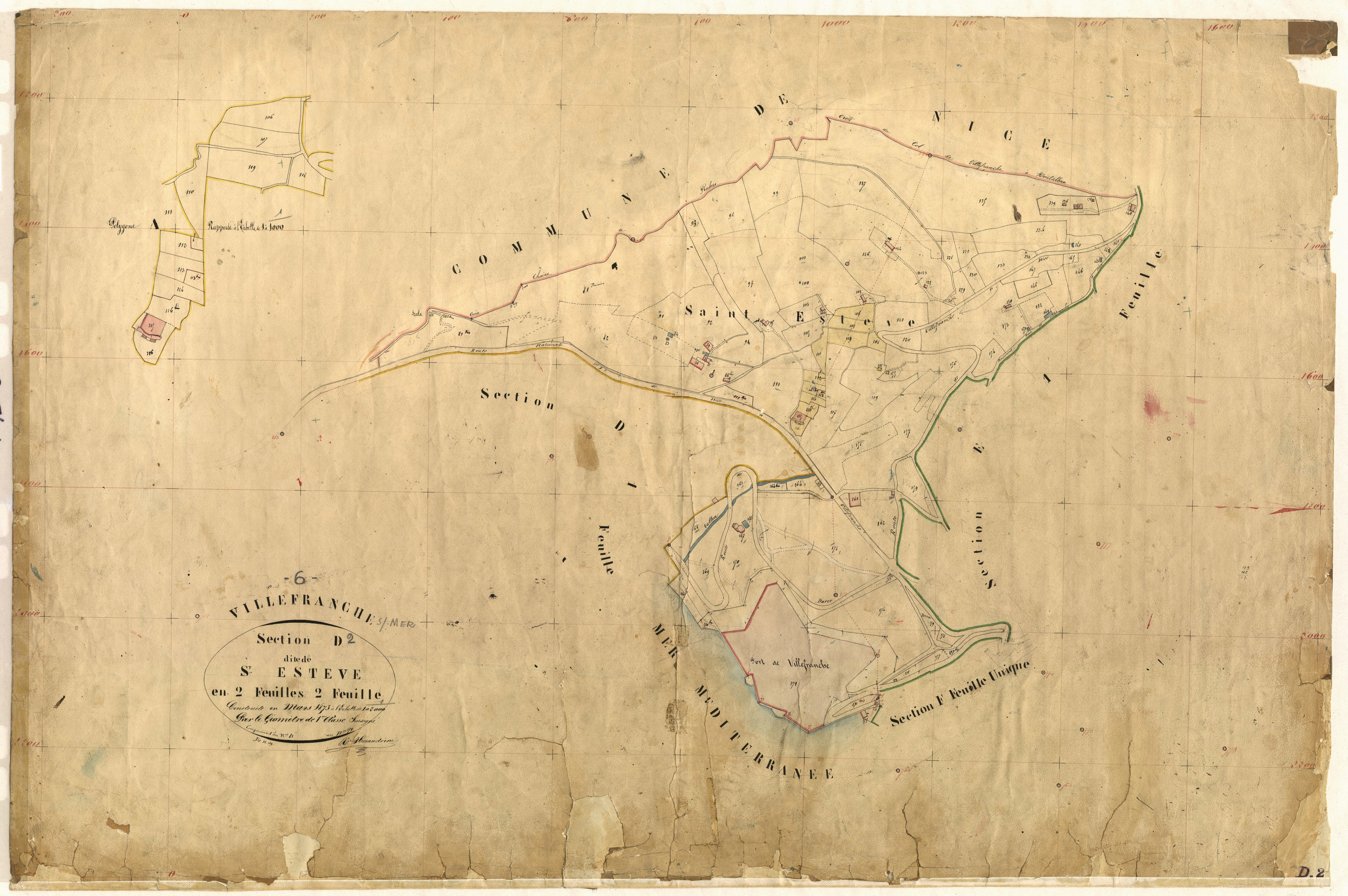 Saint Estève. - Plan de section, D2