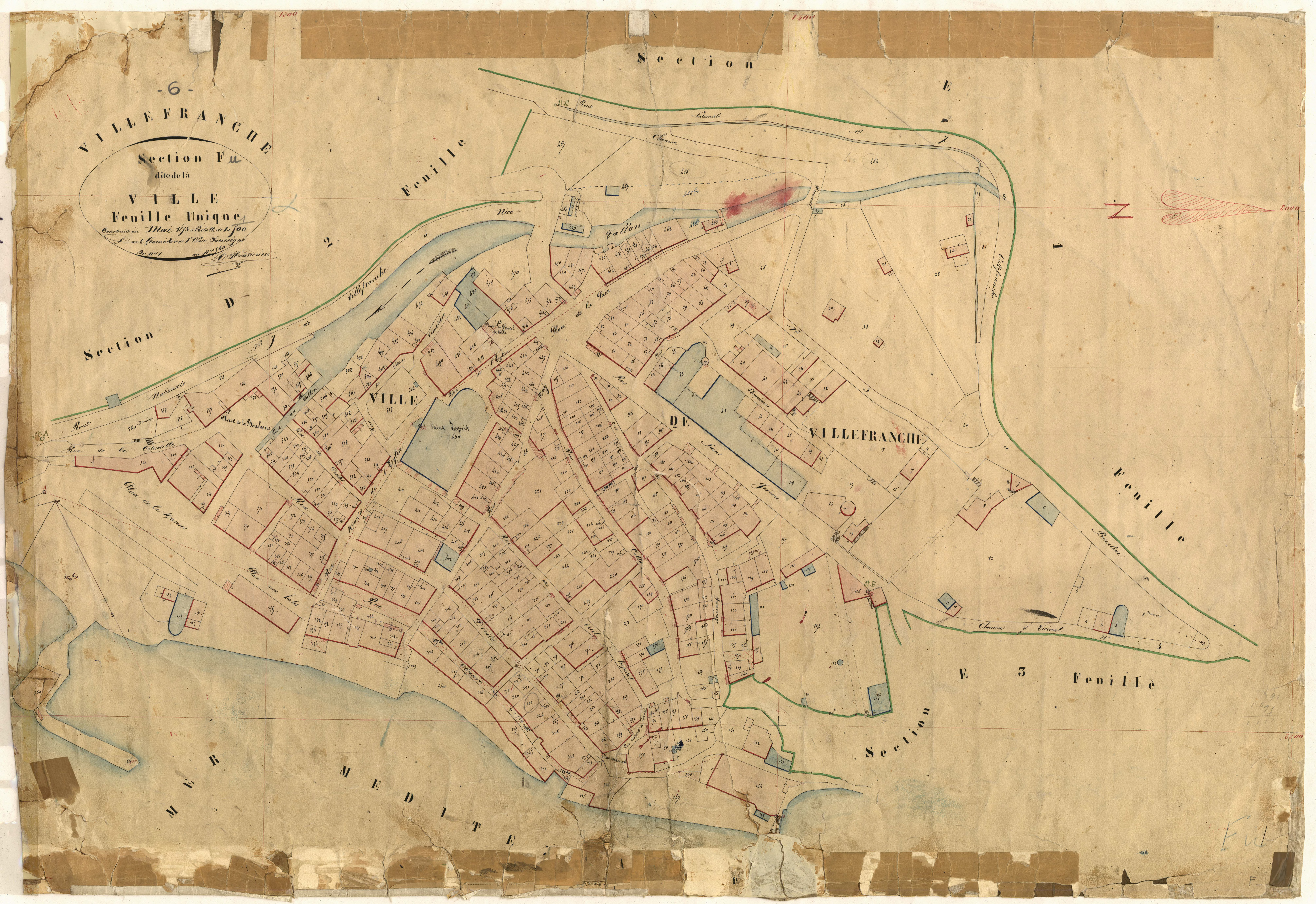 La Ville. - Plan de section, F