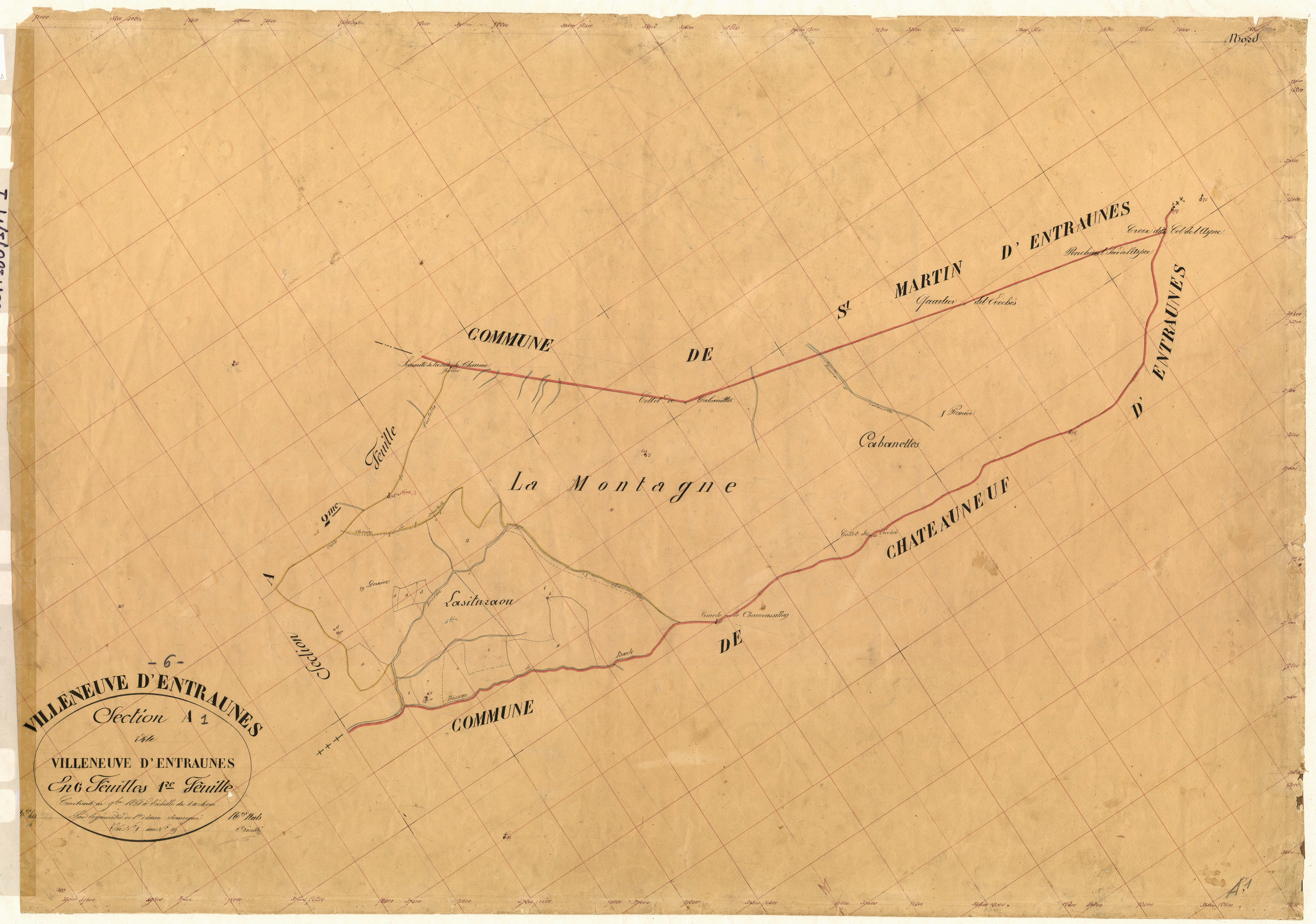Villeneuve d'Entraunes. - Plan de section, A1
