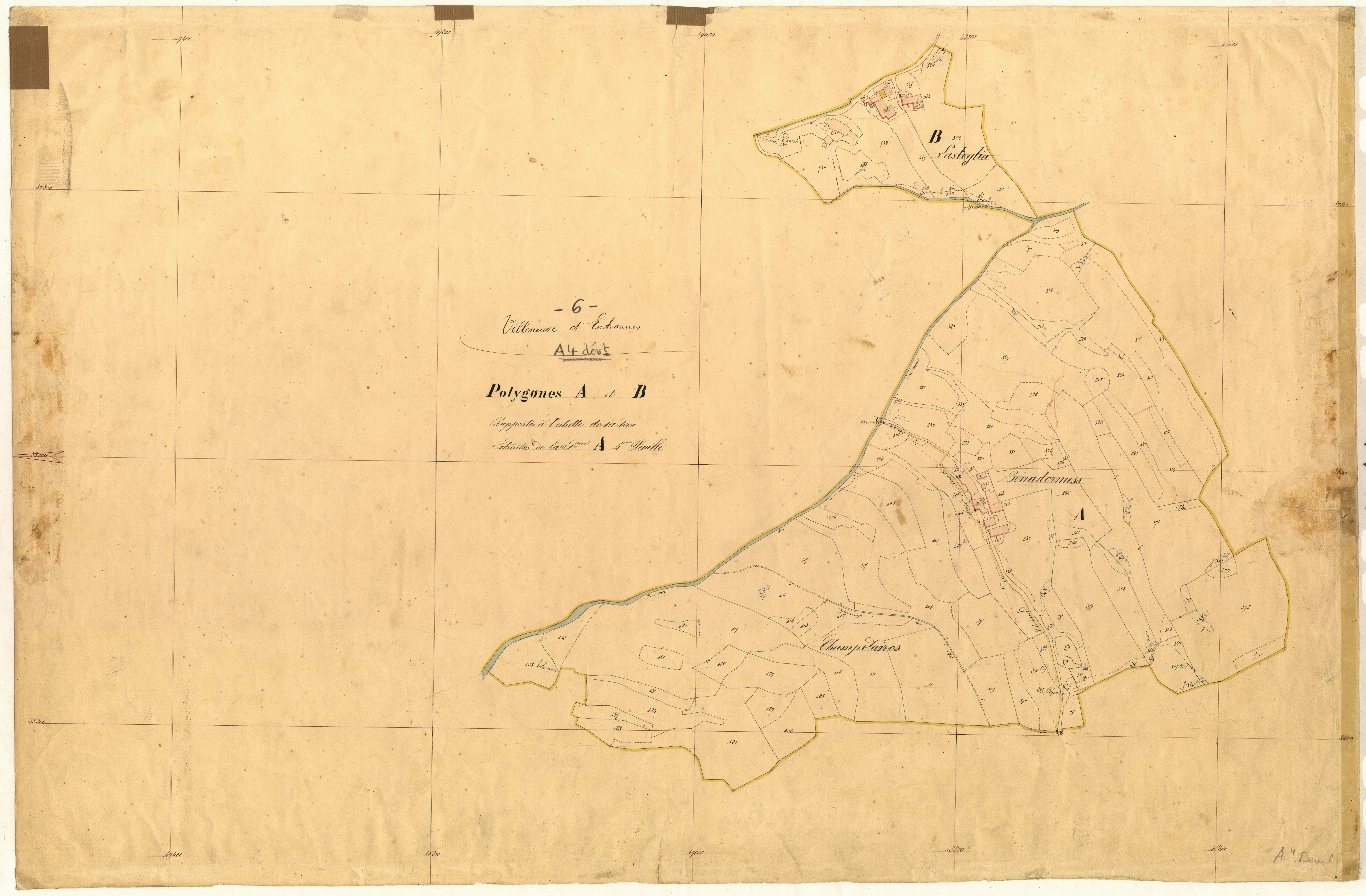Villeneuve d'Entraunes (développement). - Plan de section, A4(d)