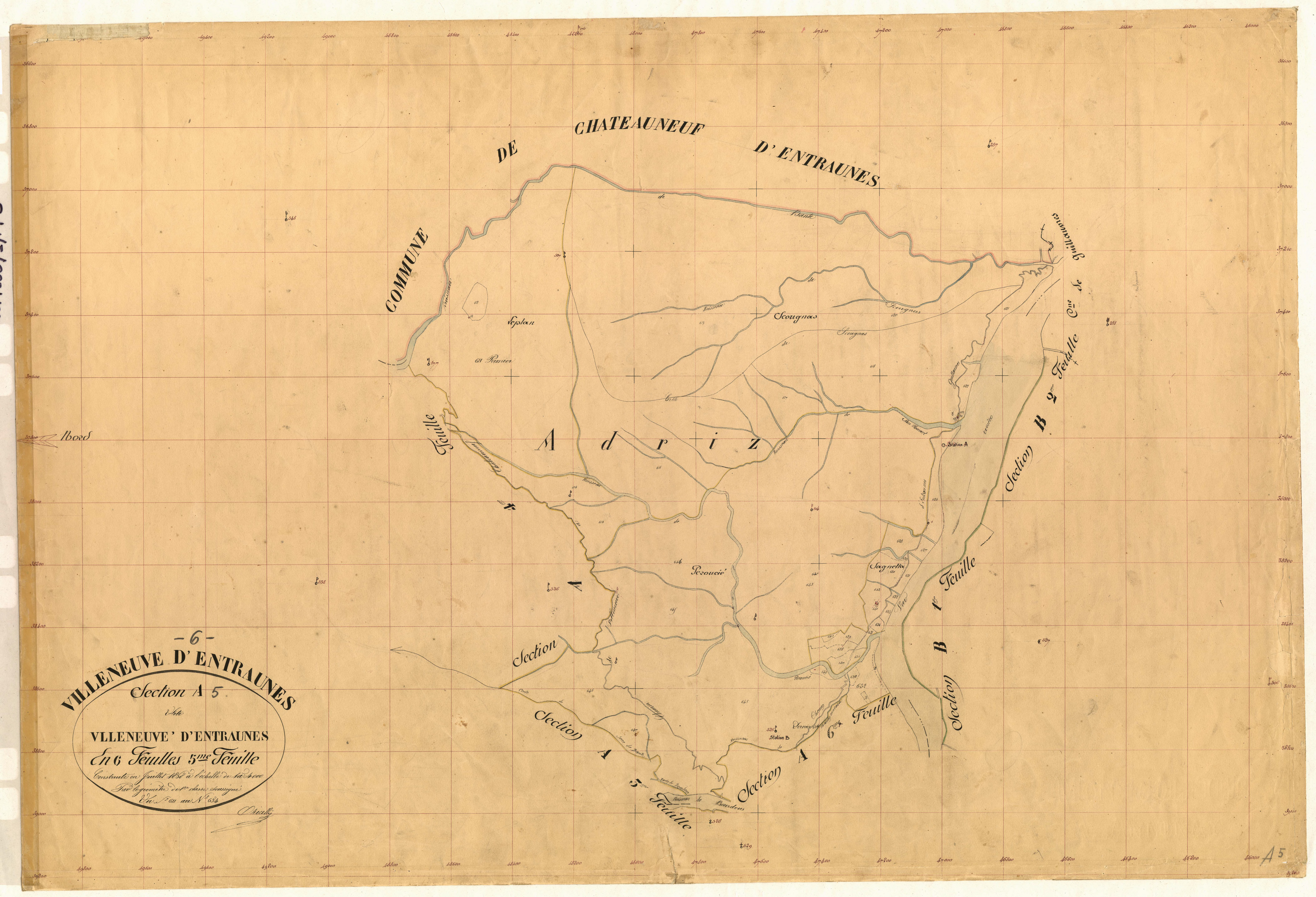 Villeneuve d'Entraunes. - Plan de section, A5