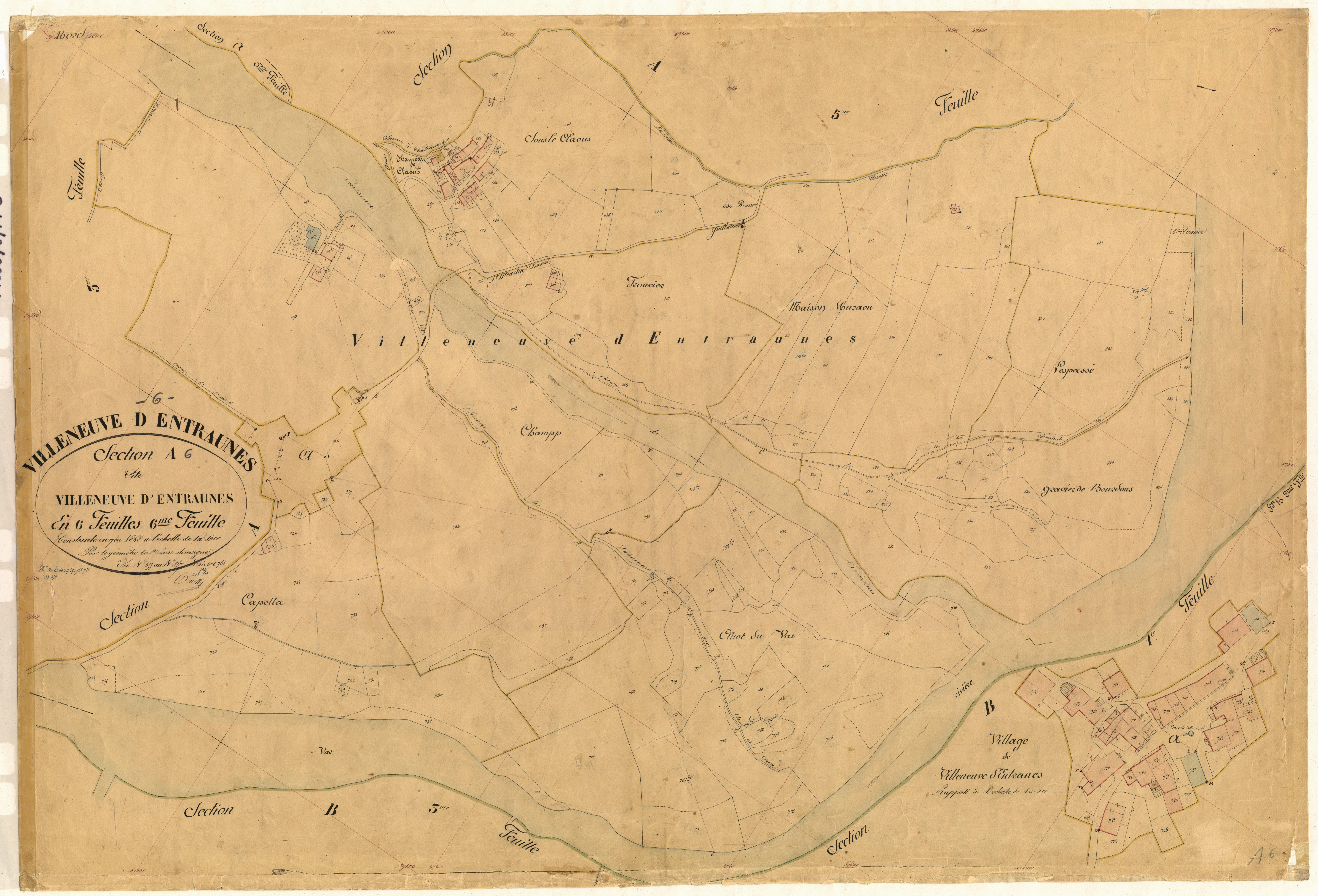 Villeneuve d'Entraunes. - Plan de section, A6