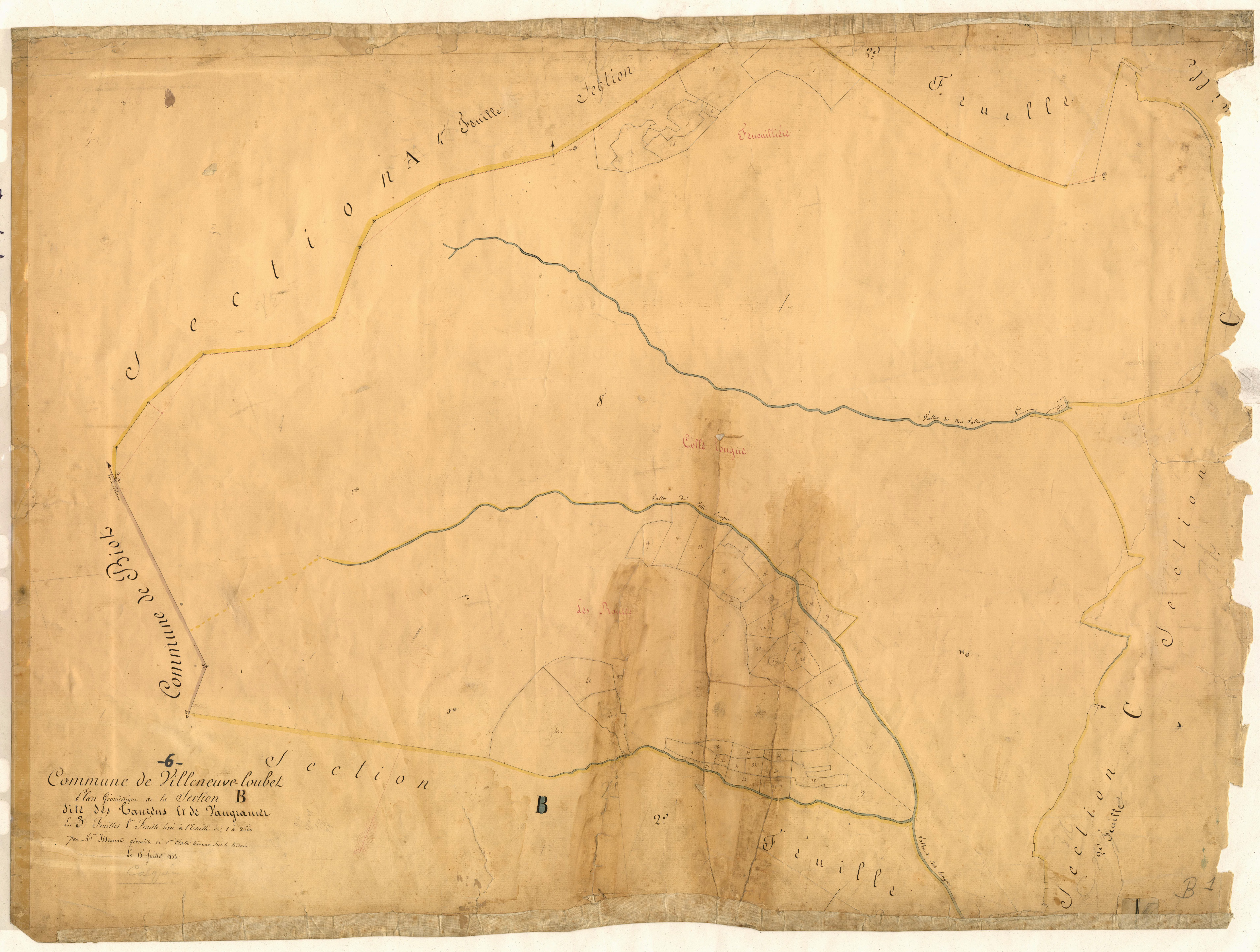 Les Taurens et Vaugranier. - Plan de section, B1