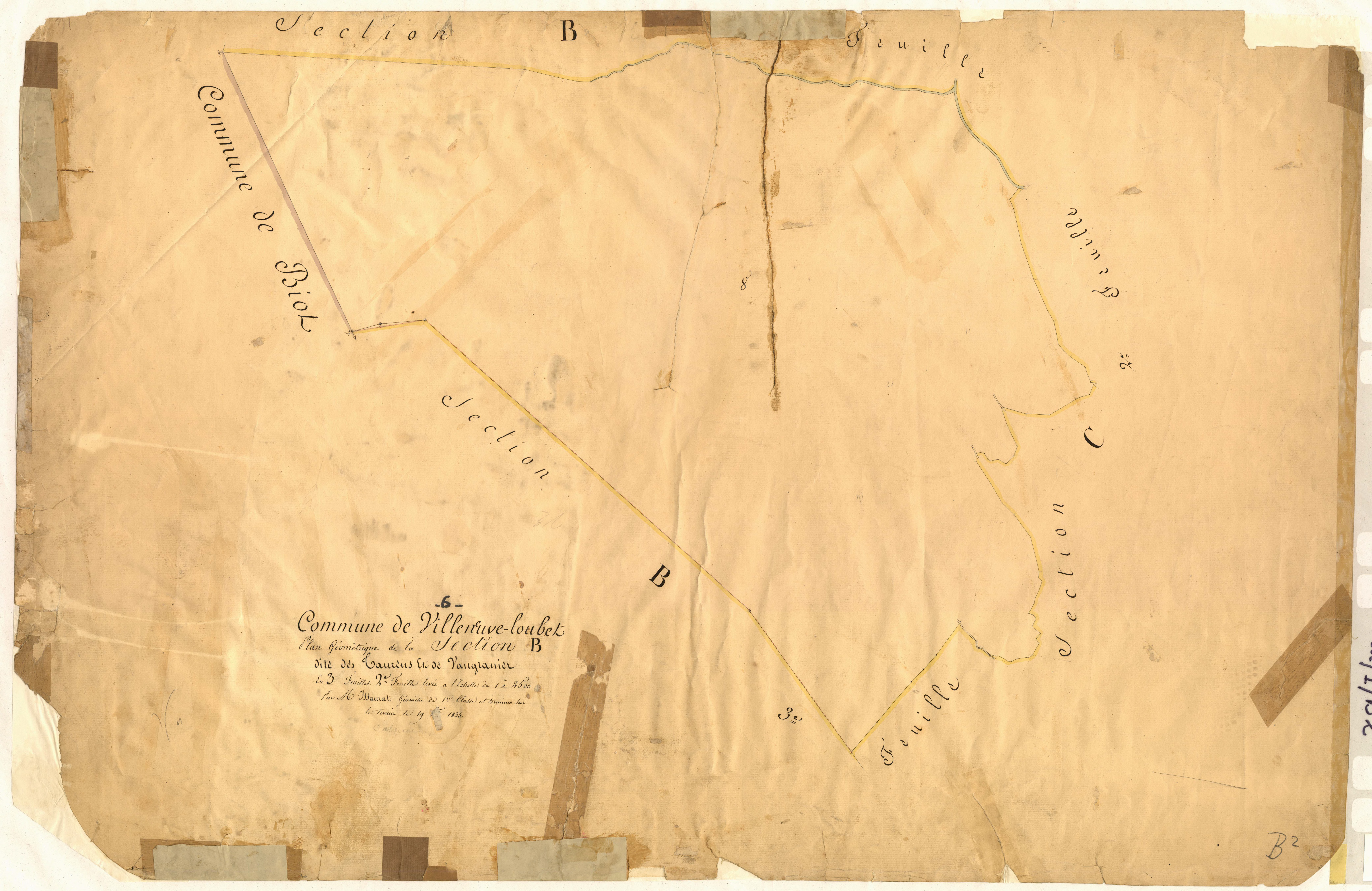 Les Taurens et Vaugranier. - Plan de section, B2