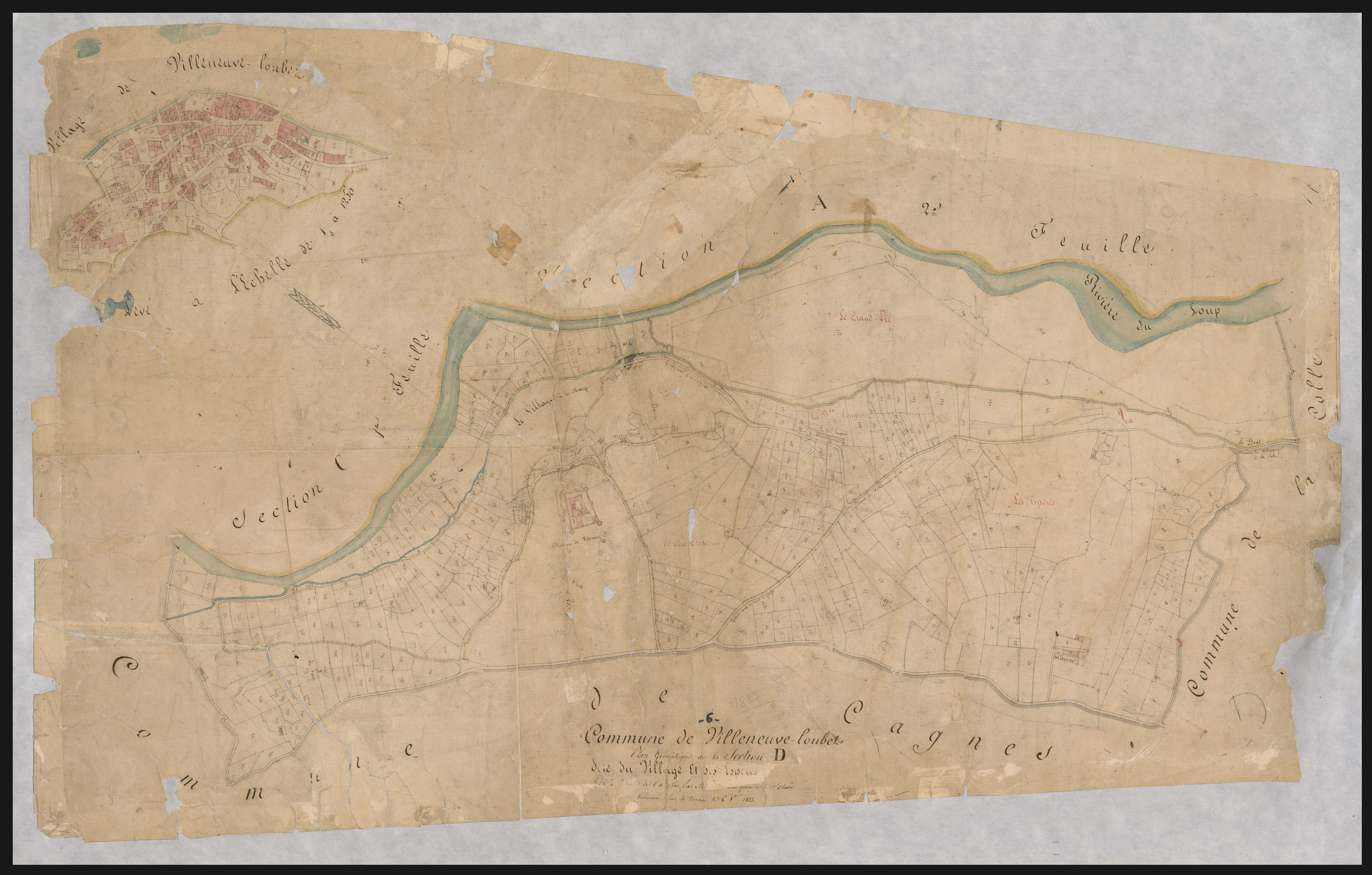 Plan de section, D