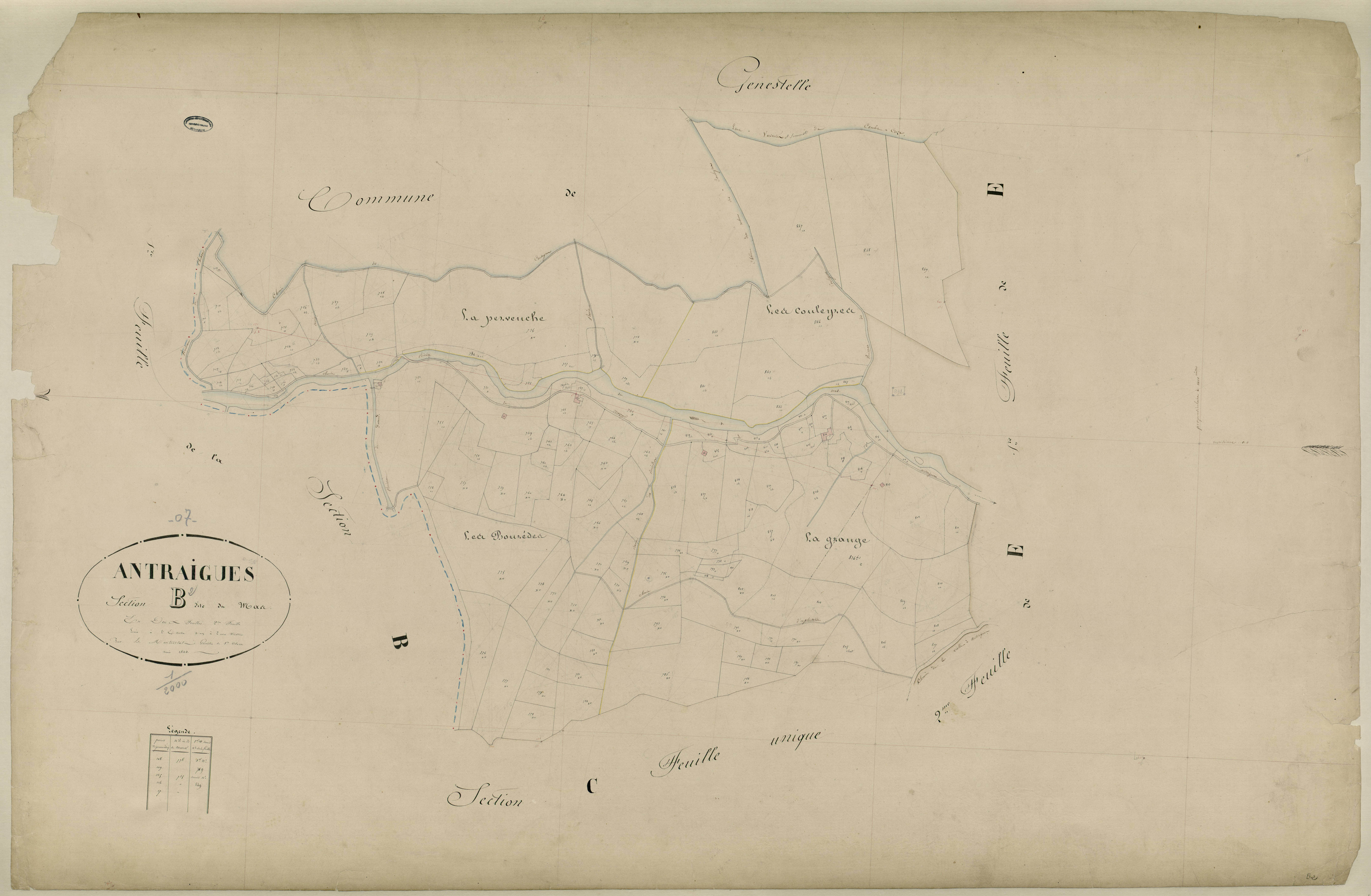Antraigues-sur-Volane - Section B - Feuillet 2