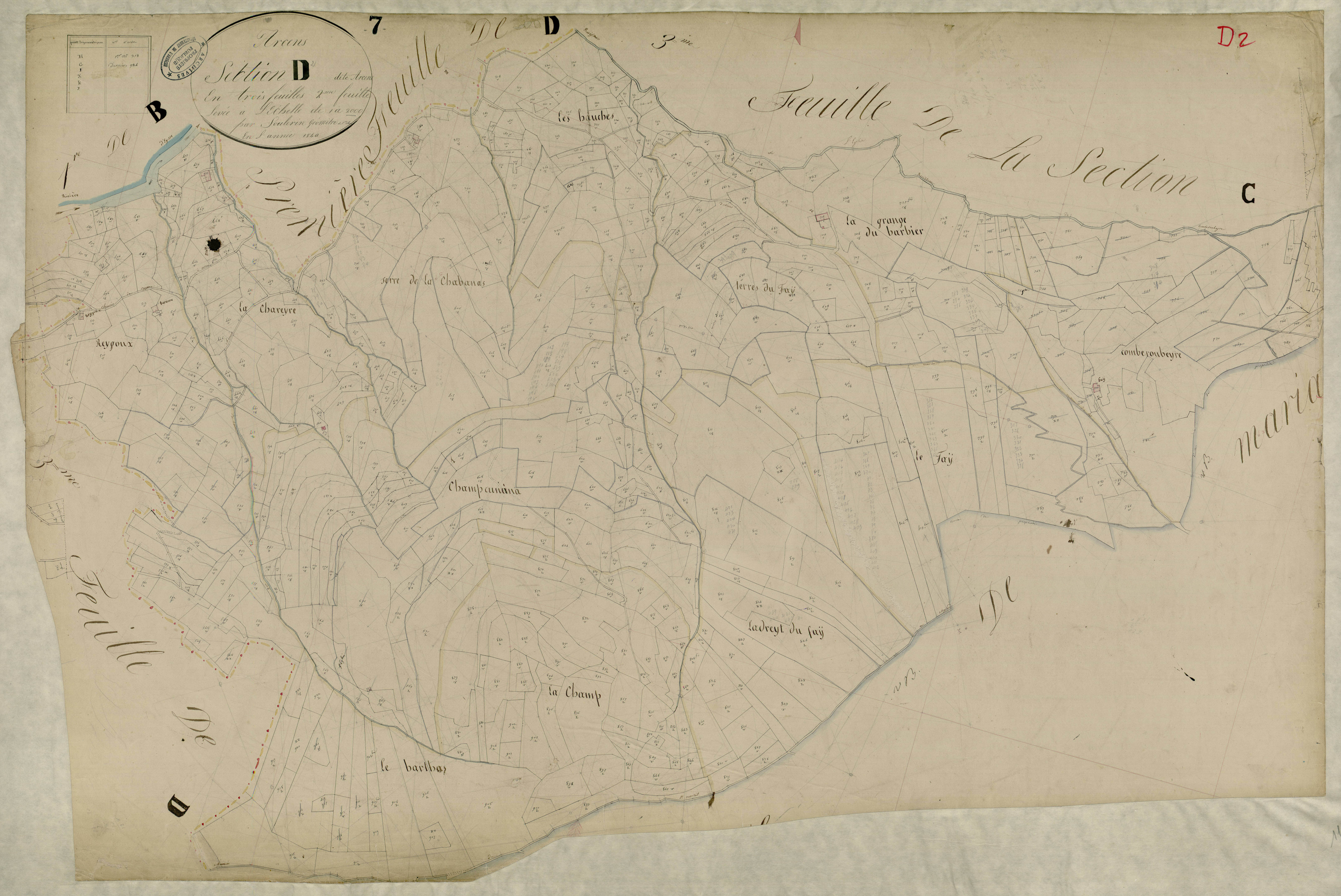 Arcens - Section D - Feuillet 2