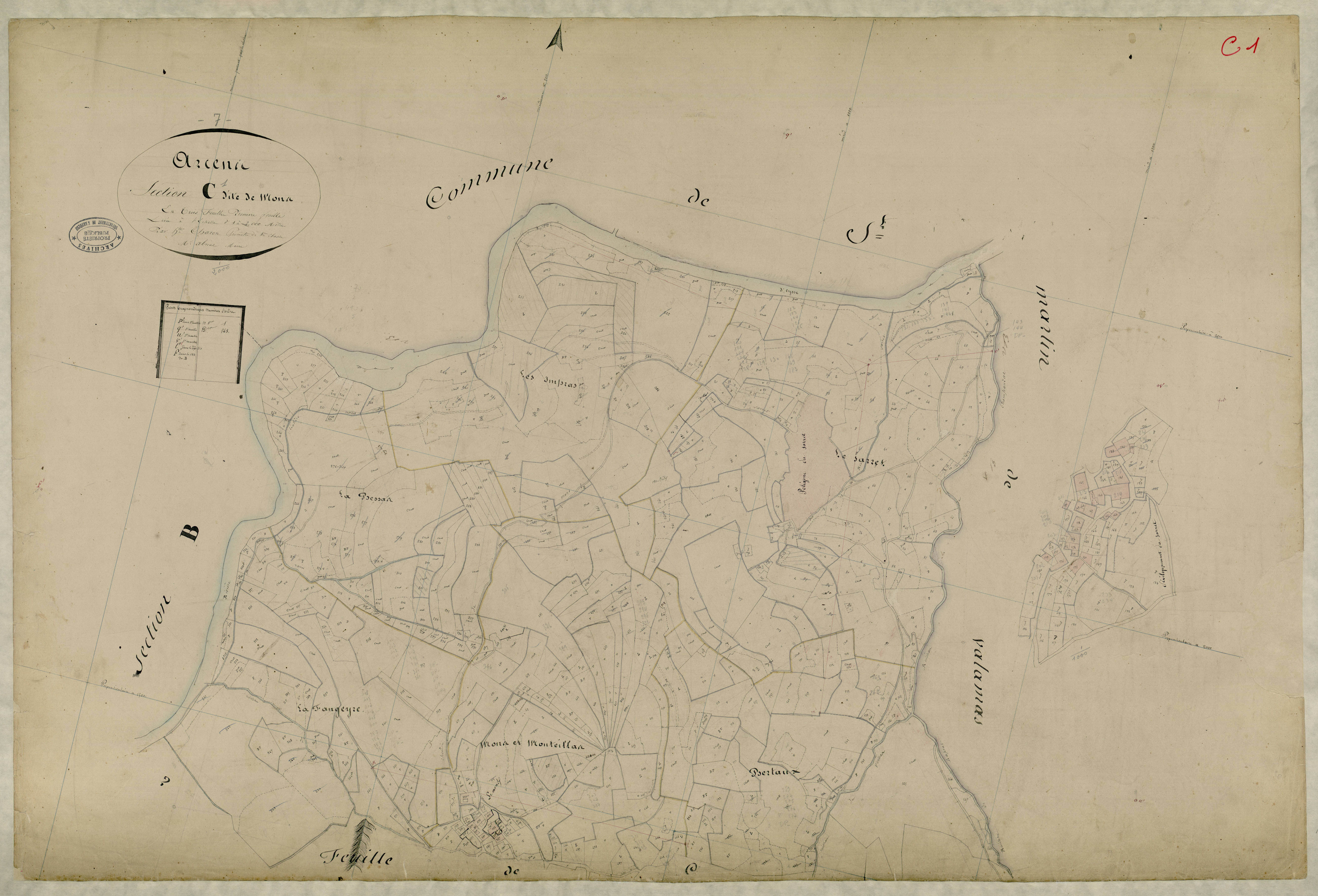 Arcens - Section C - Feuillet 1