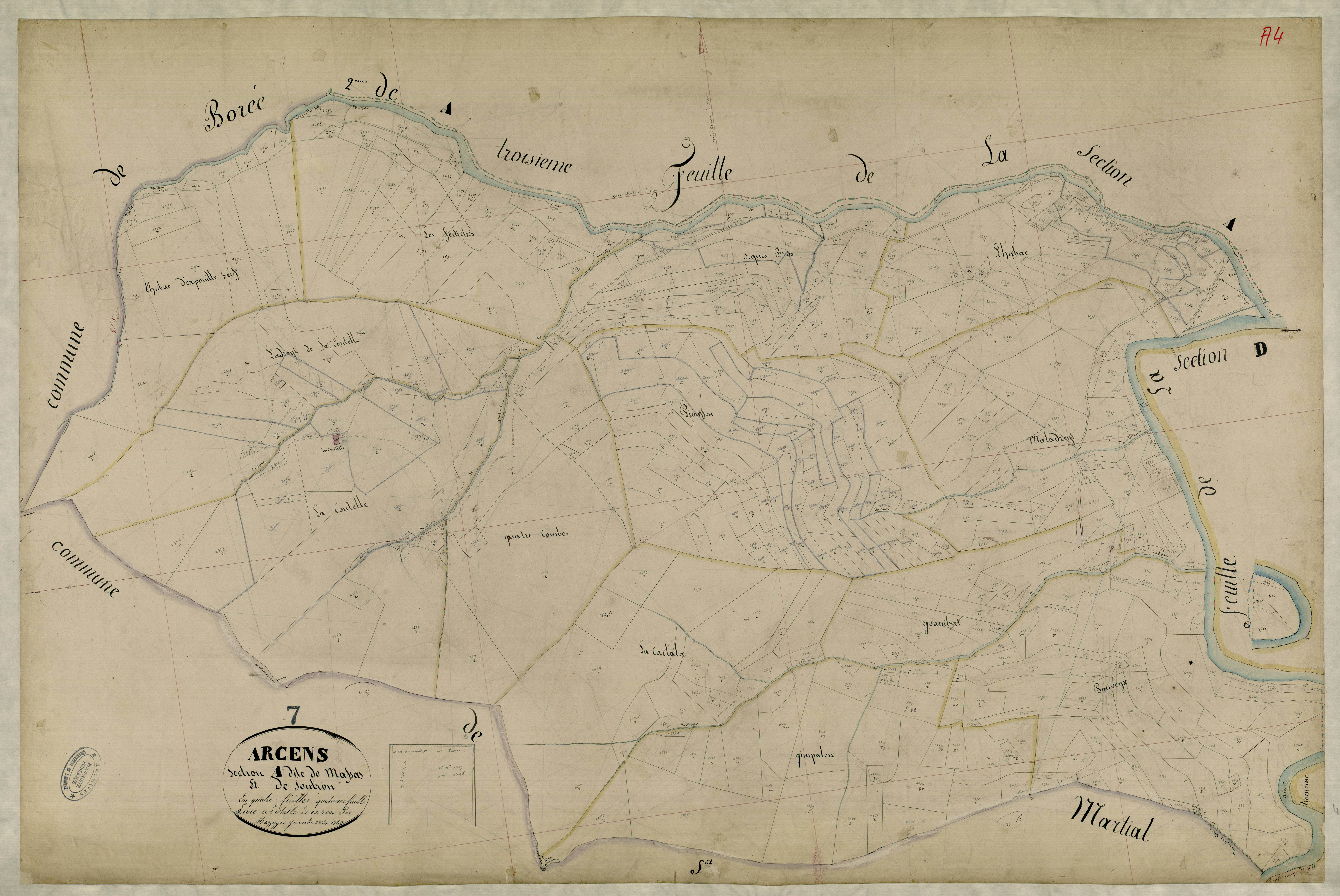 Arcens - Section A - Feuillet 4