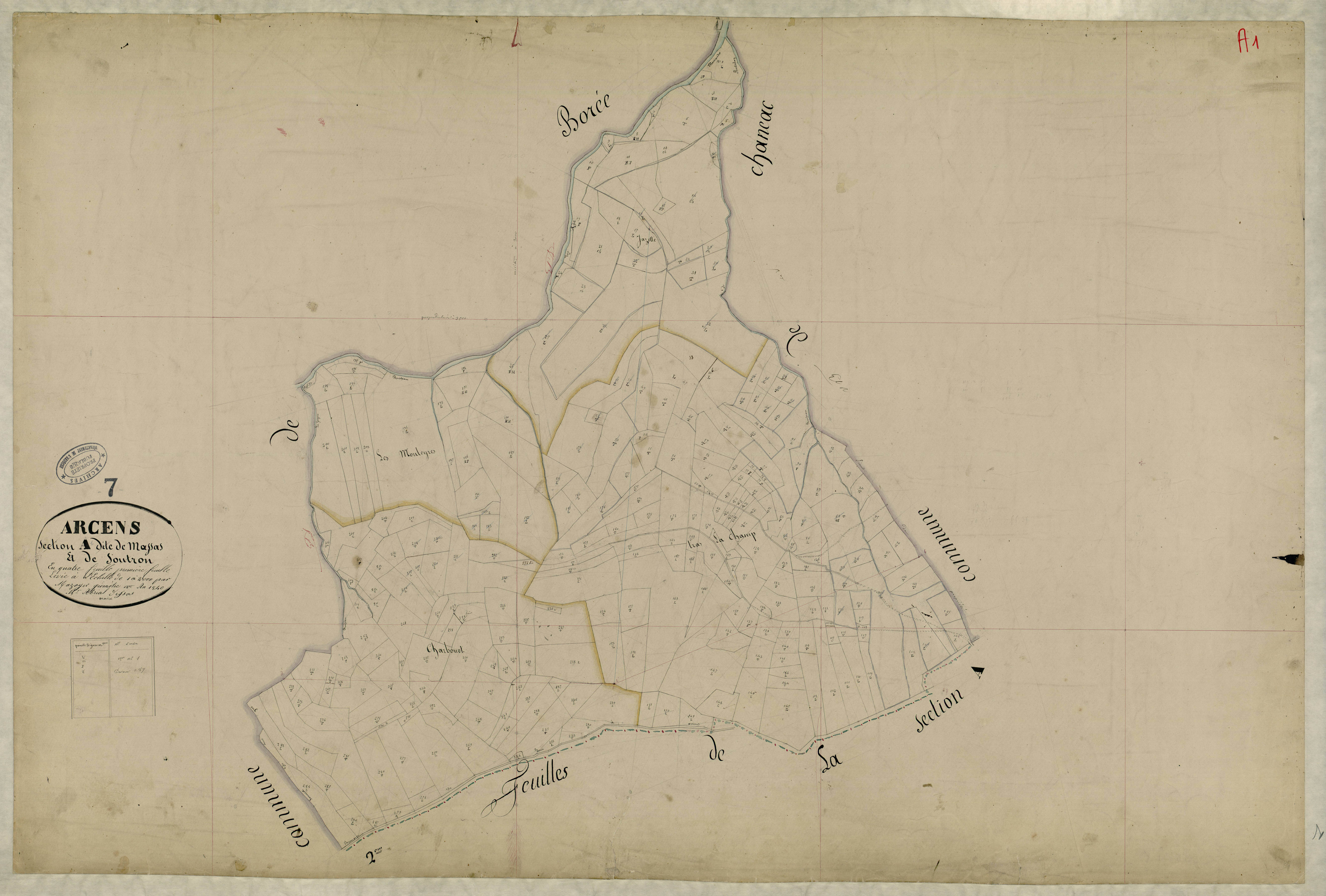 Arcens - Section A - Feuillet 1