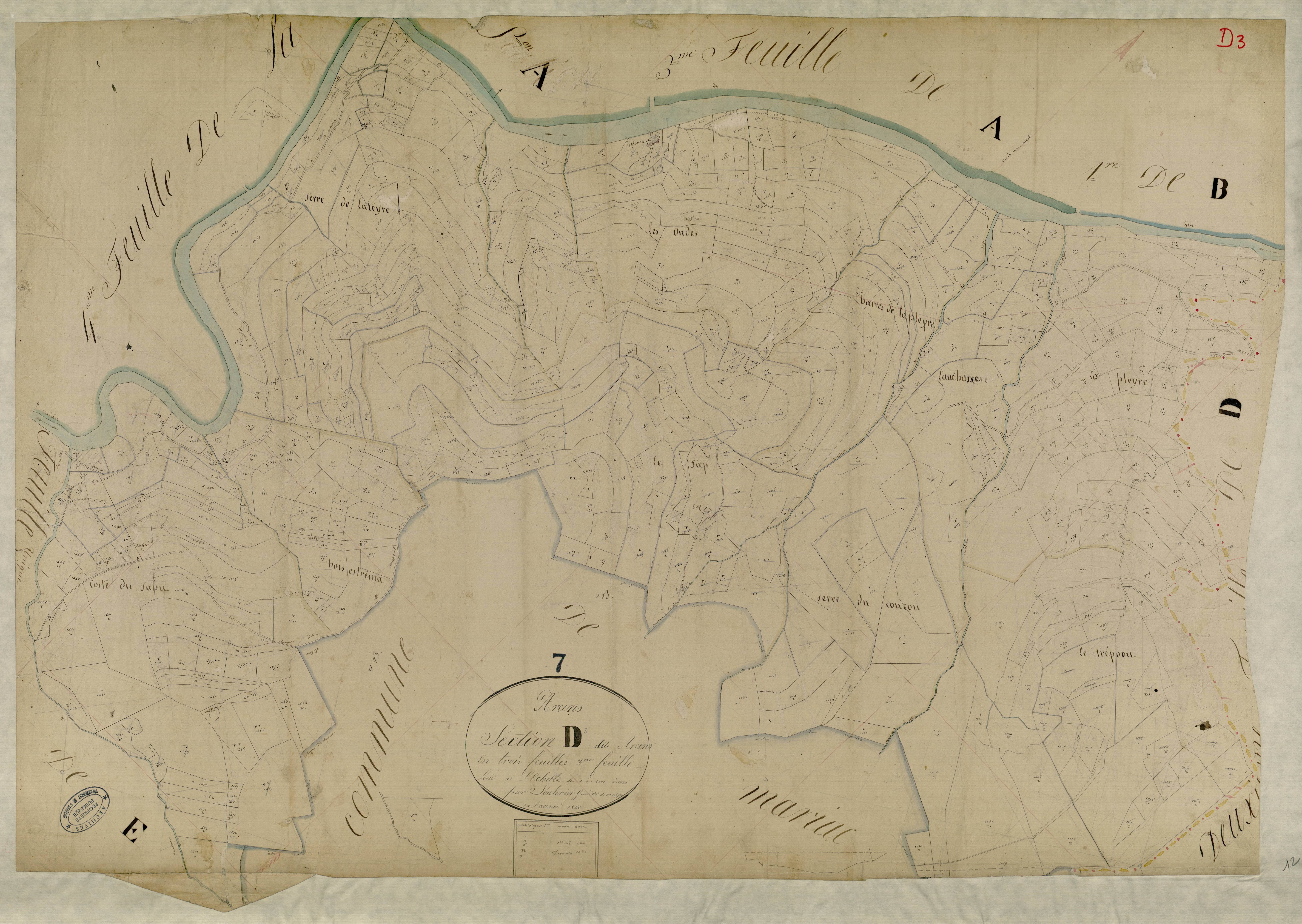 Arcens - Section D - Feuillet 3