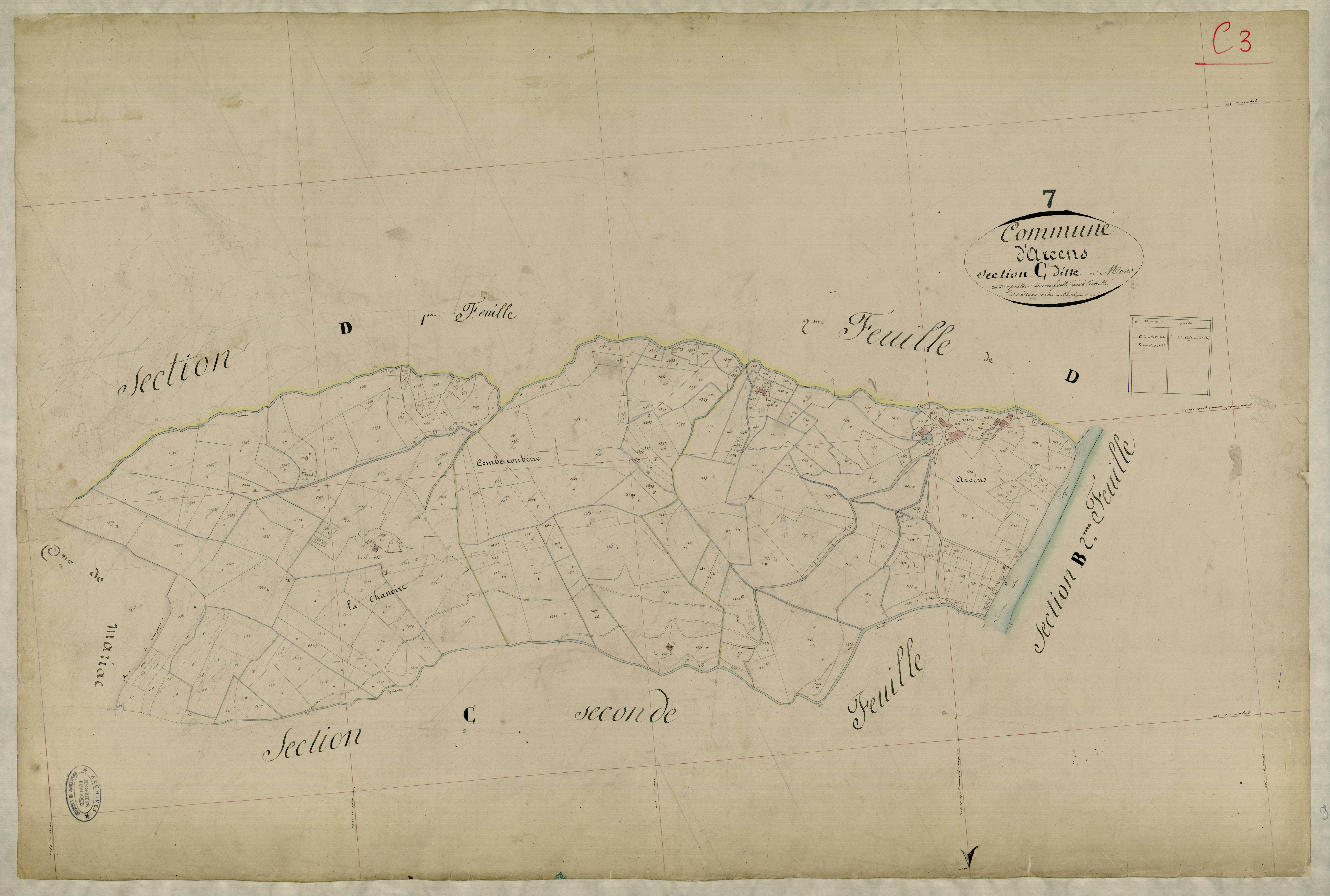 Arcens - Section C - Feuillet 3