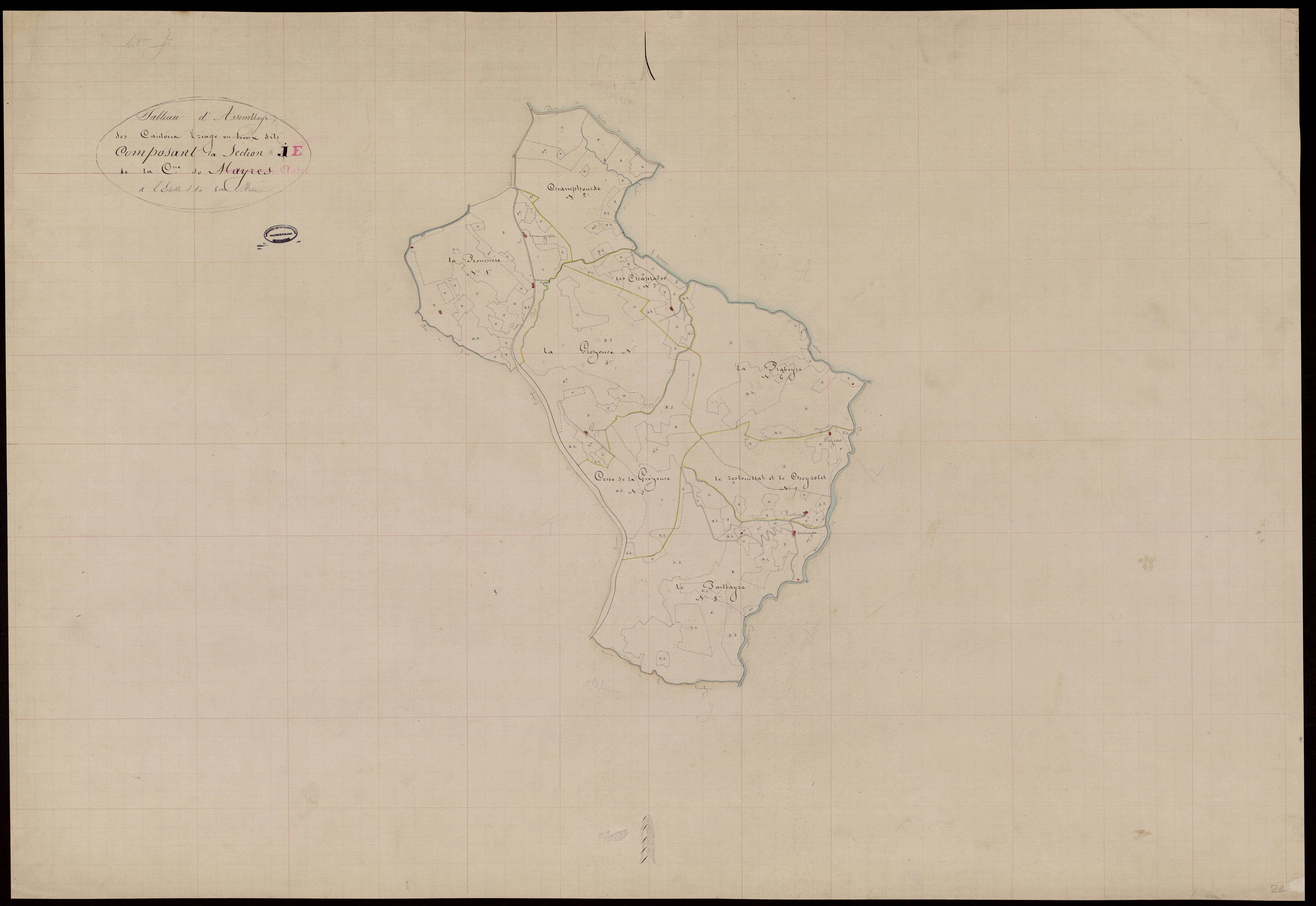 Astet - Tableau d'assemblage de la section E