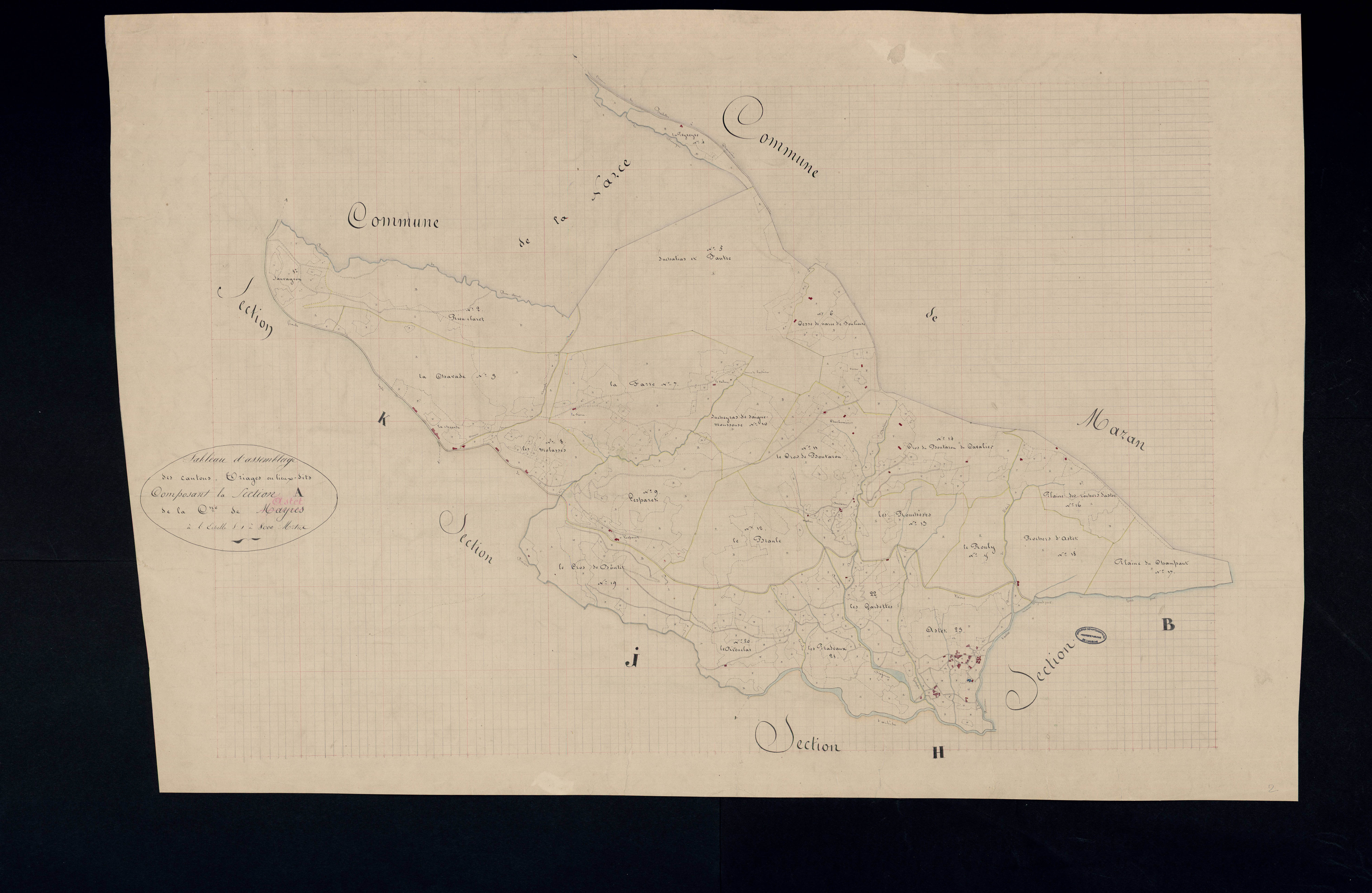 Astet - Tableau d'assemblage section A