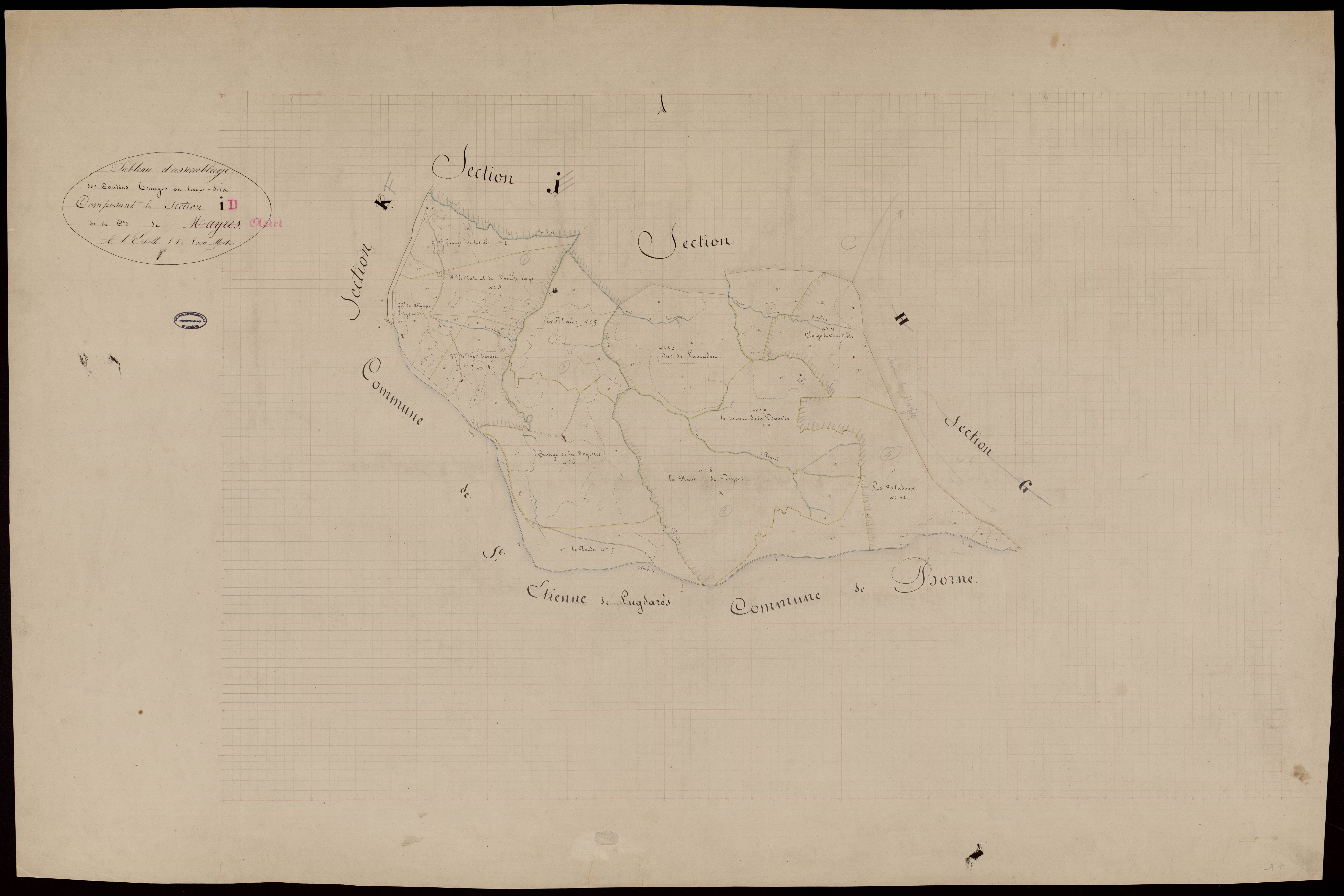 Astet - Tableau d'assemblage de la section D