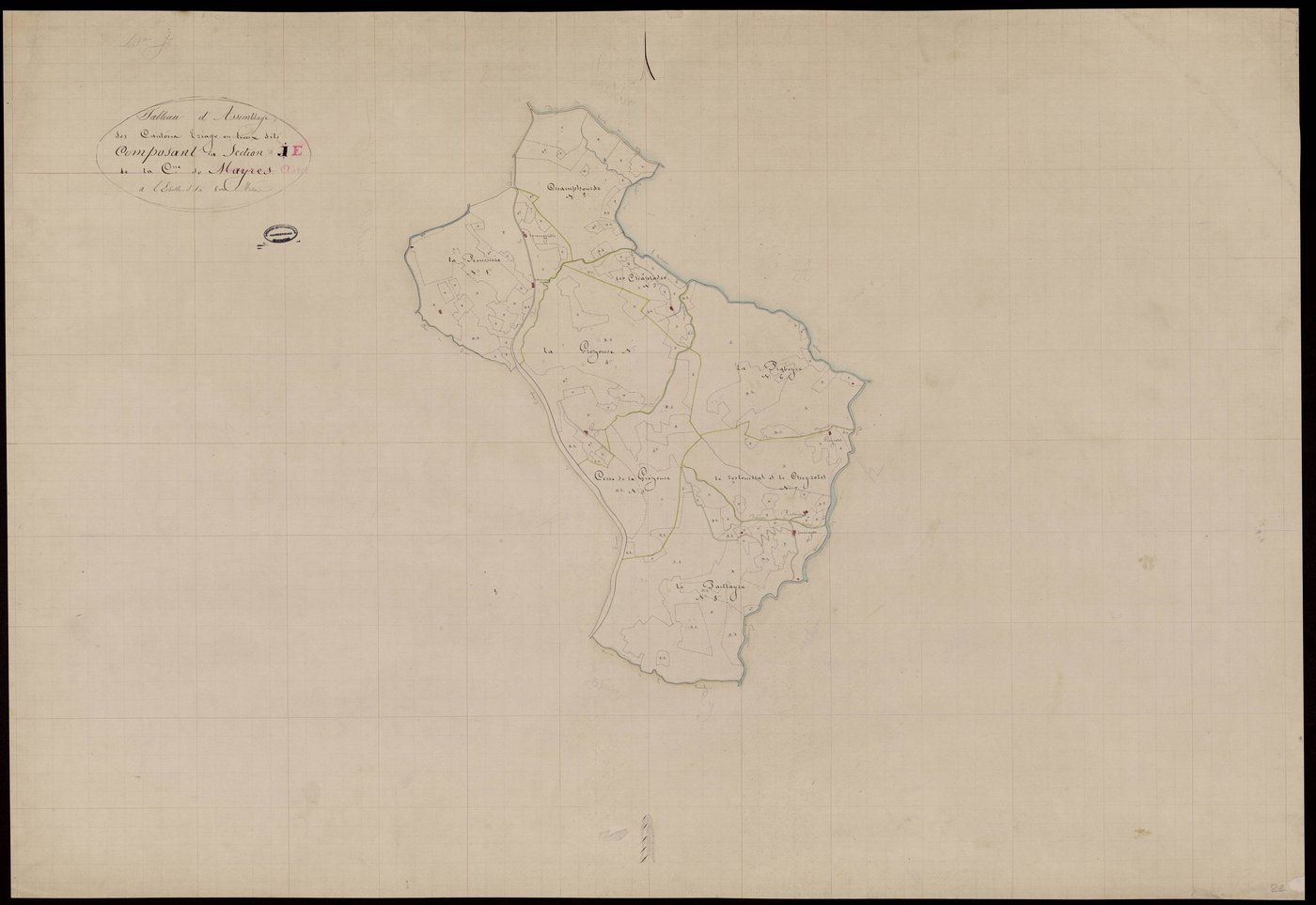 Astet - Tableau d'assemblage de la section E