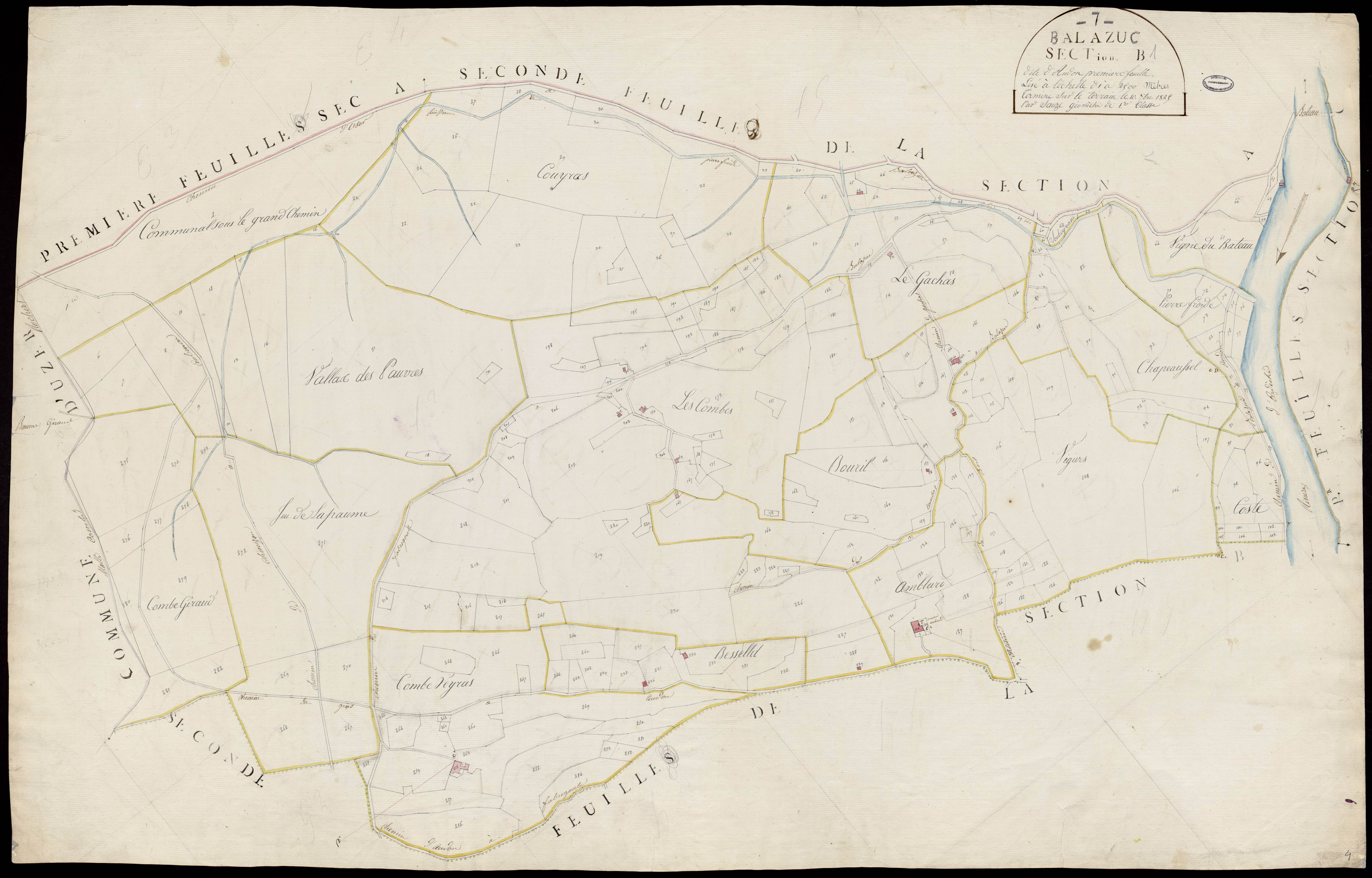 Balazuc - Section B - Feuillet 1