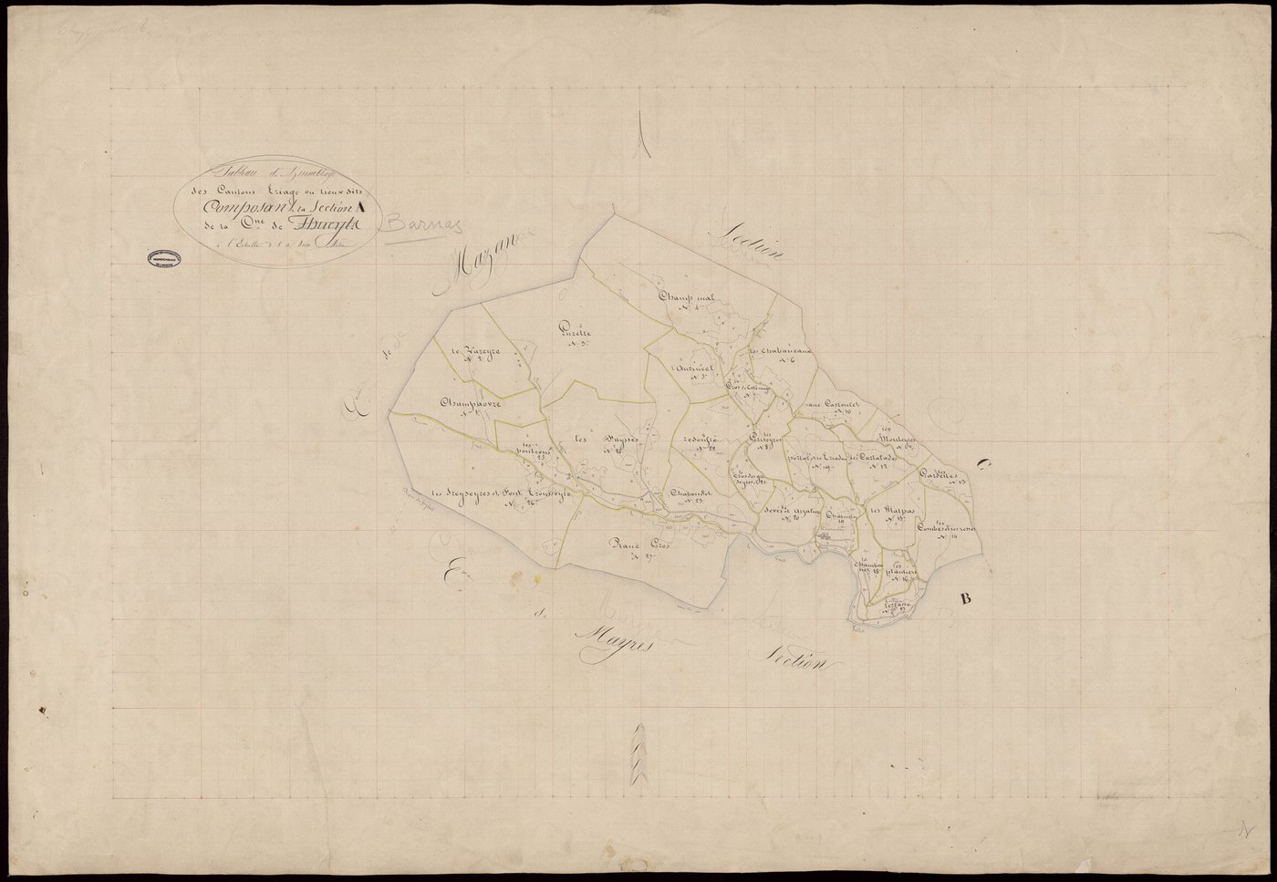 Barnas - Tableau d'assemblage de la section A
