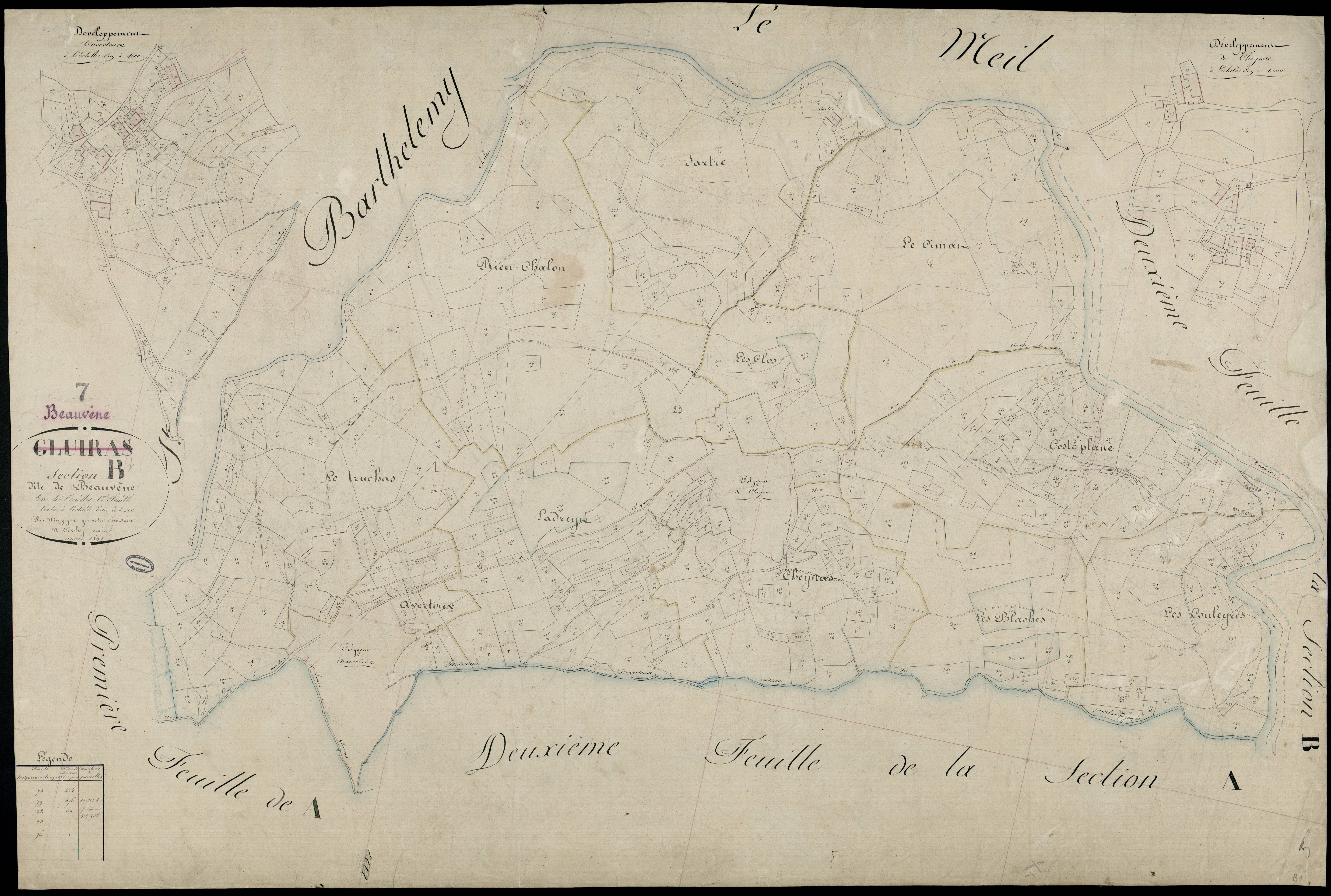 Beauvène - Section B - Feuillet 1