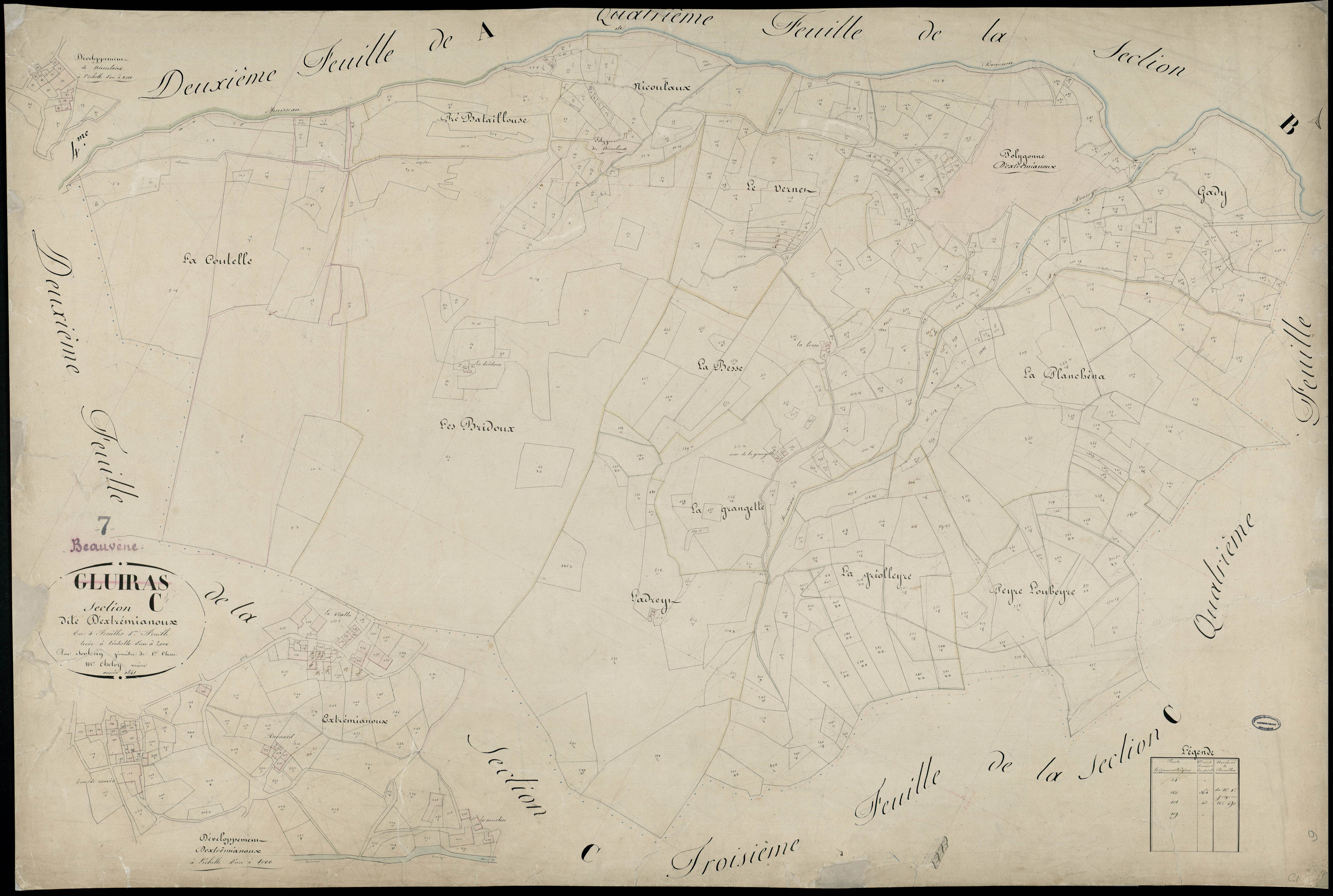 Beauvène - Section C - Feuillet 1