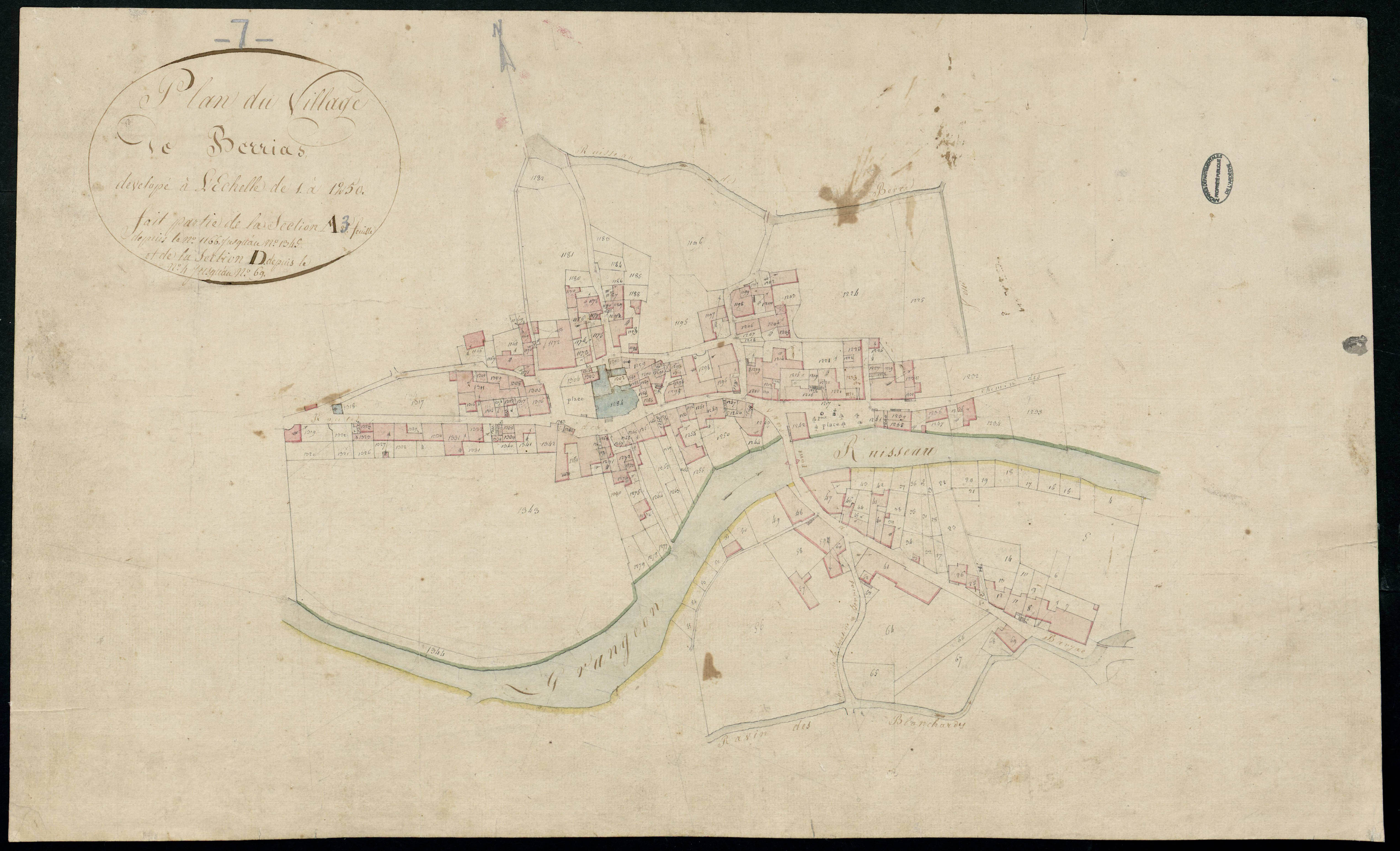 Berrias - Section A - Feuillet 3
