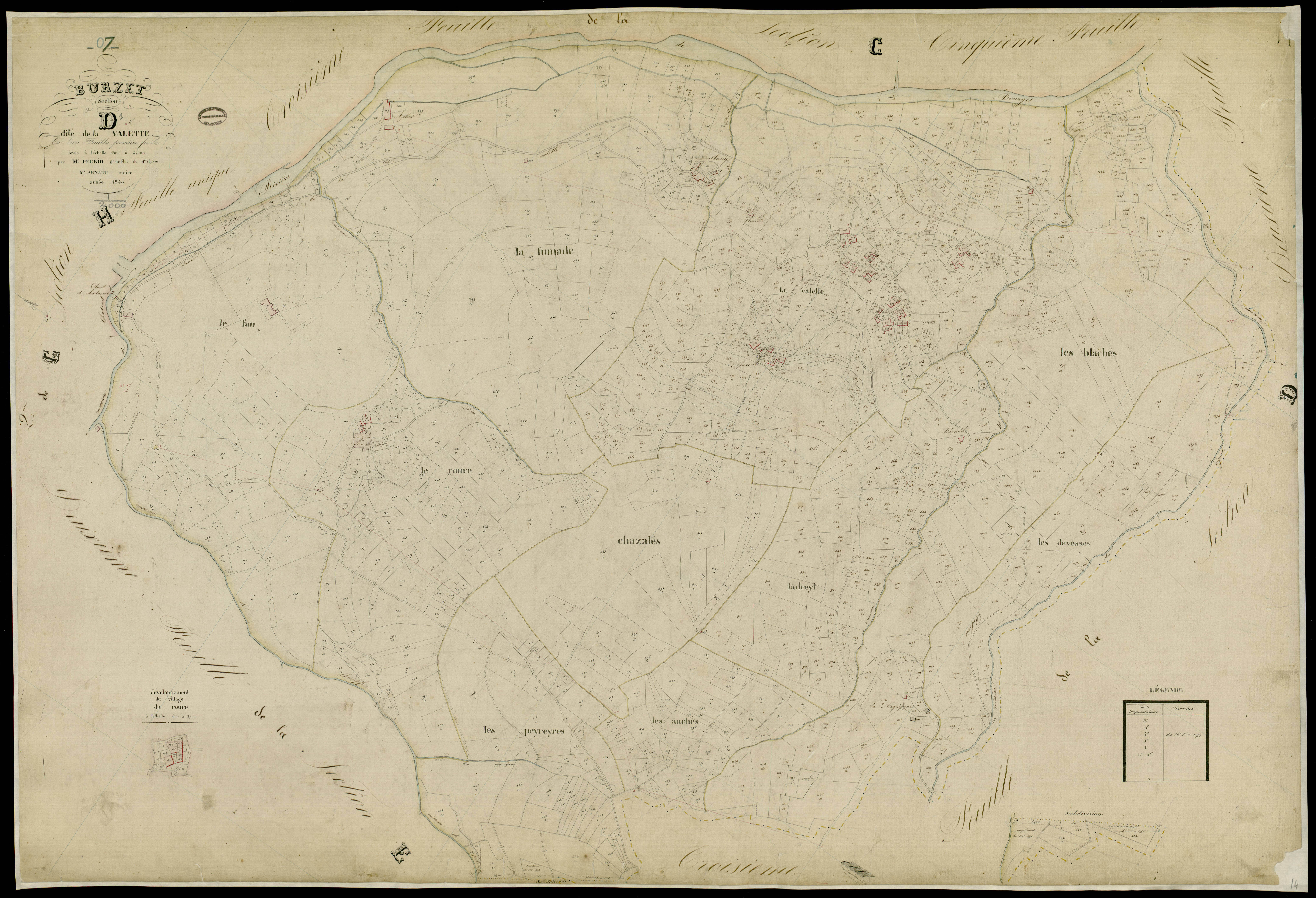 Burzet - Section D - Feuillet 1