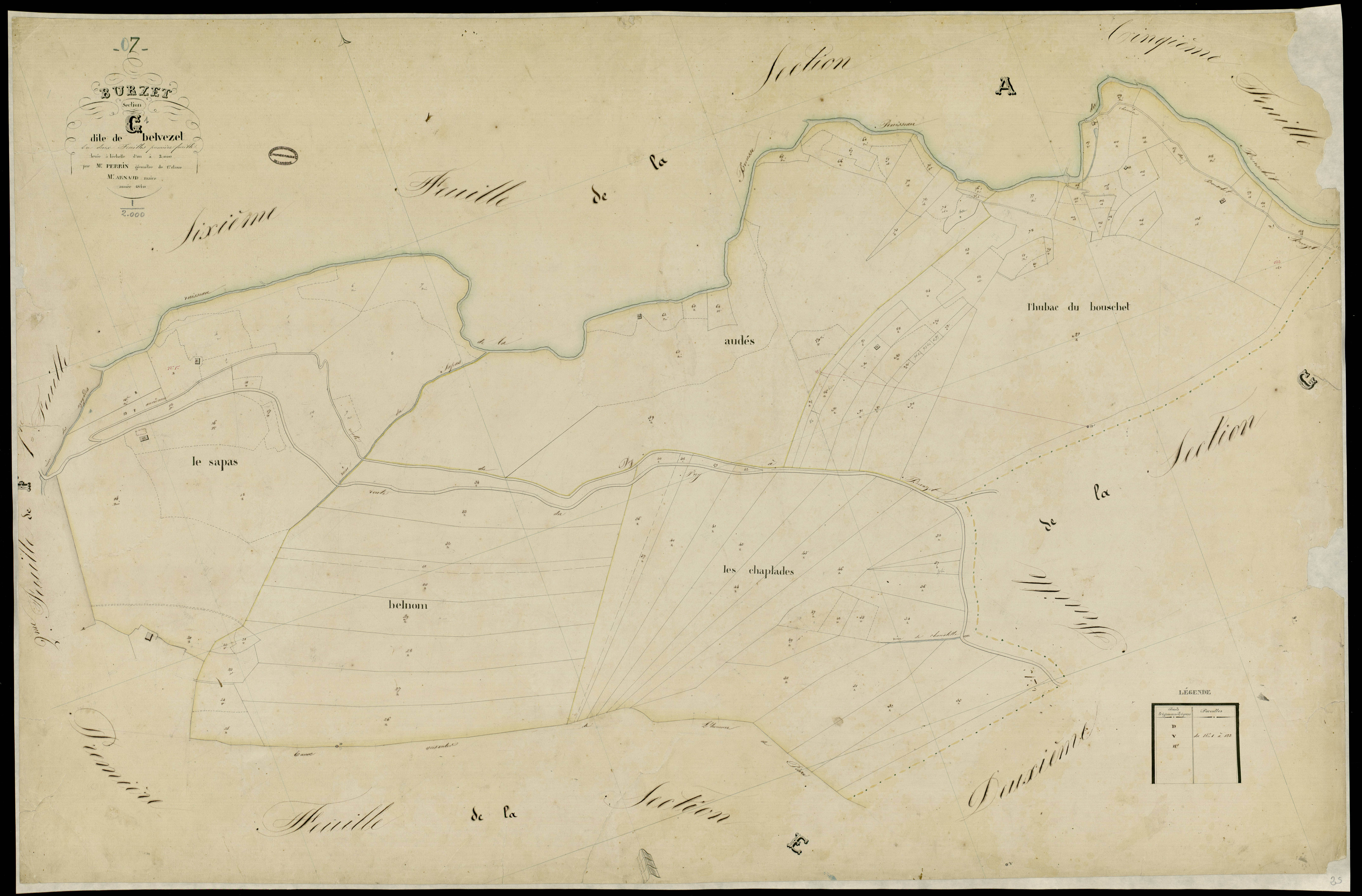Burzet - Section G - Feuillet 1