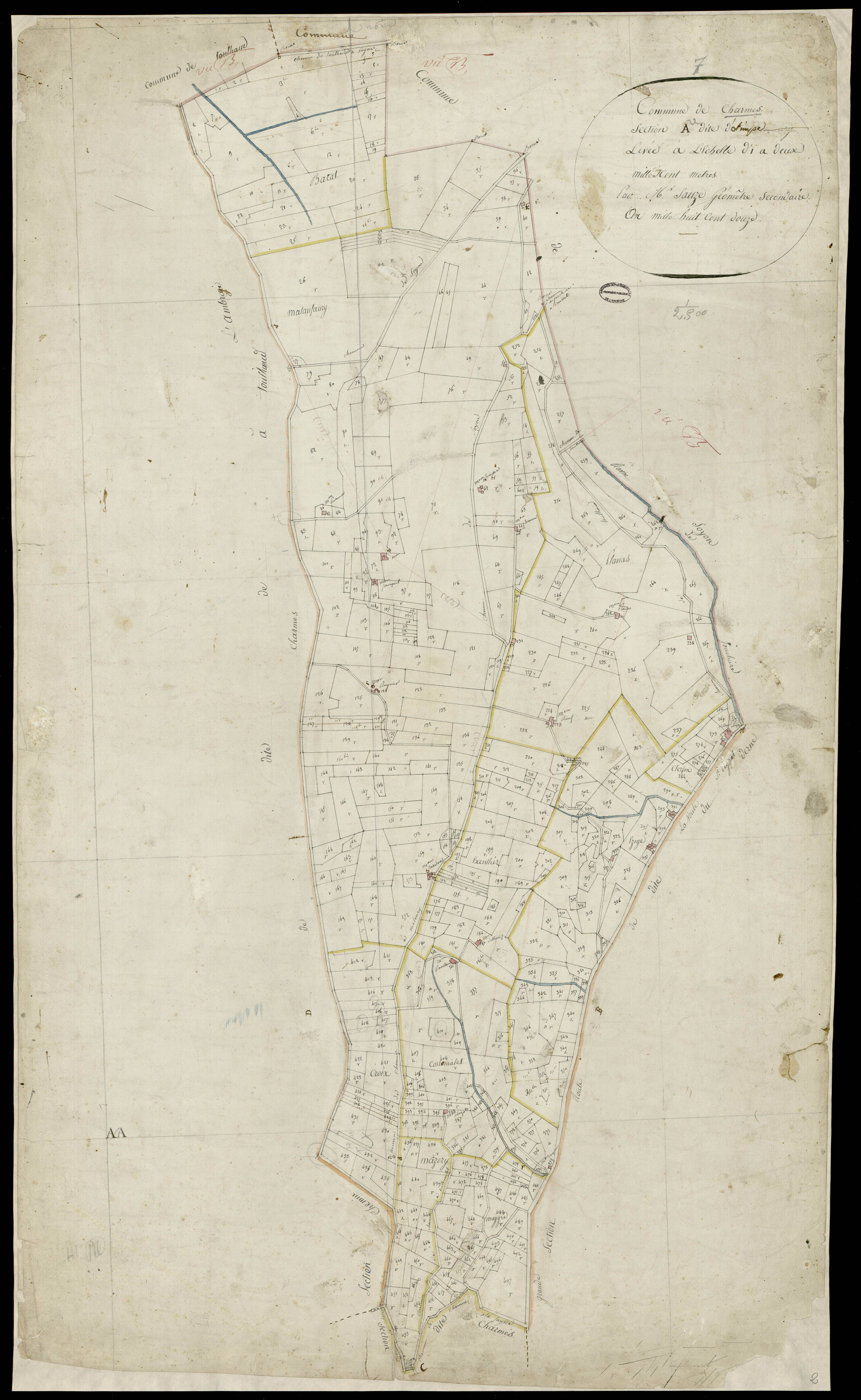 Charmes-sur-Rhône - Section A - Feuillet 1