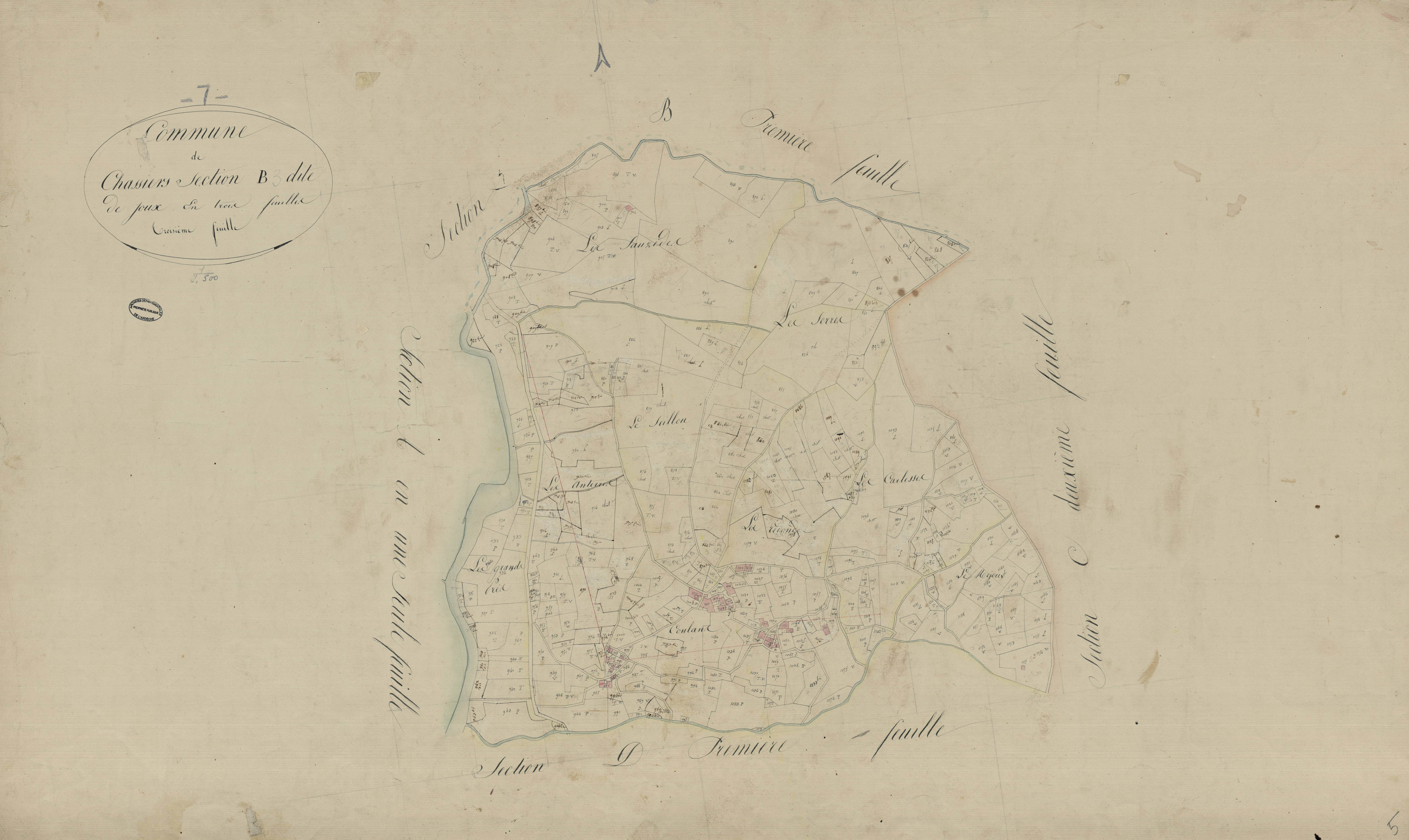Chassiers - Section B - Feuillet 3