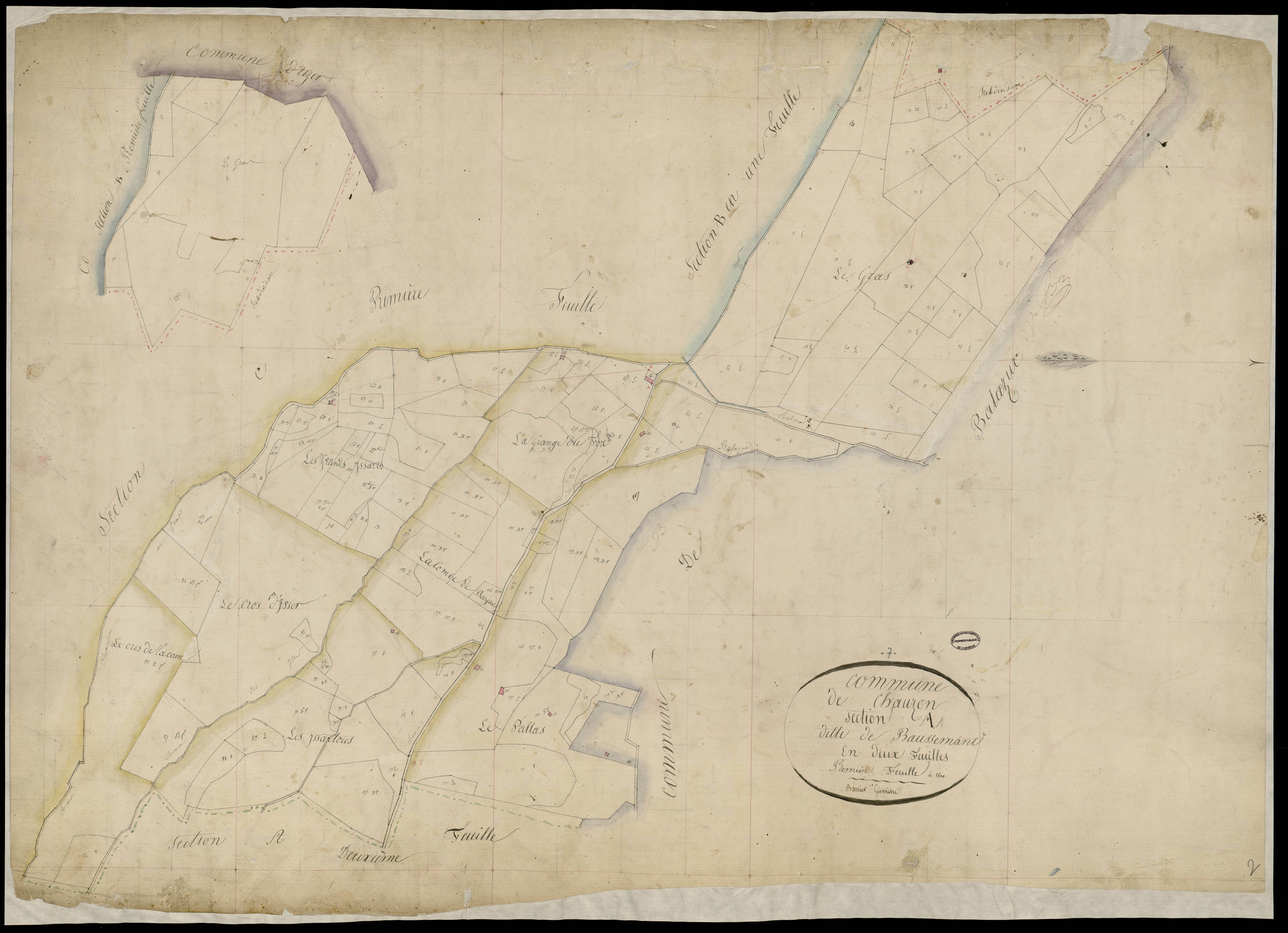 Chauzon - Section A - Feuillet 1