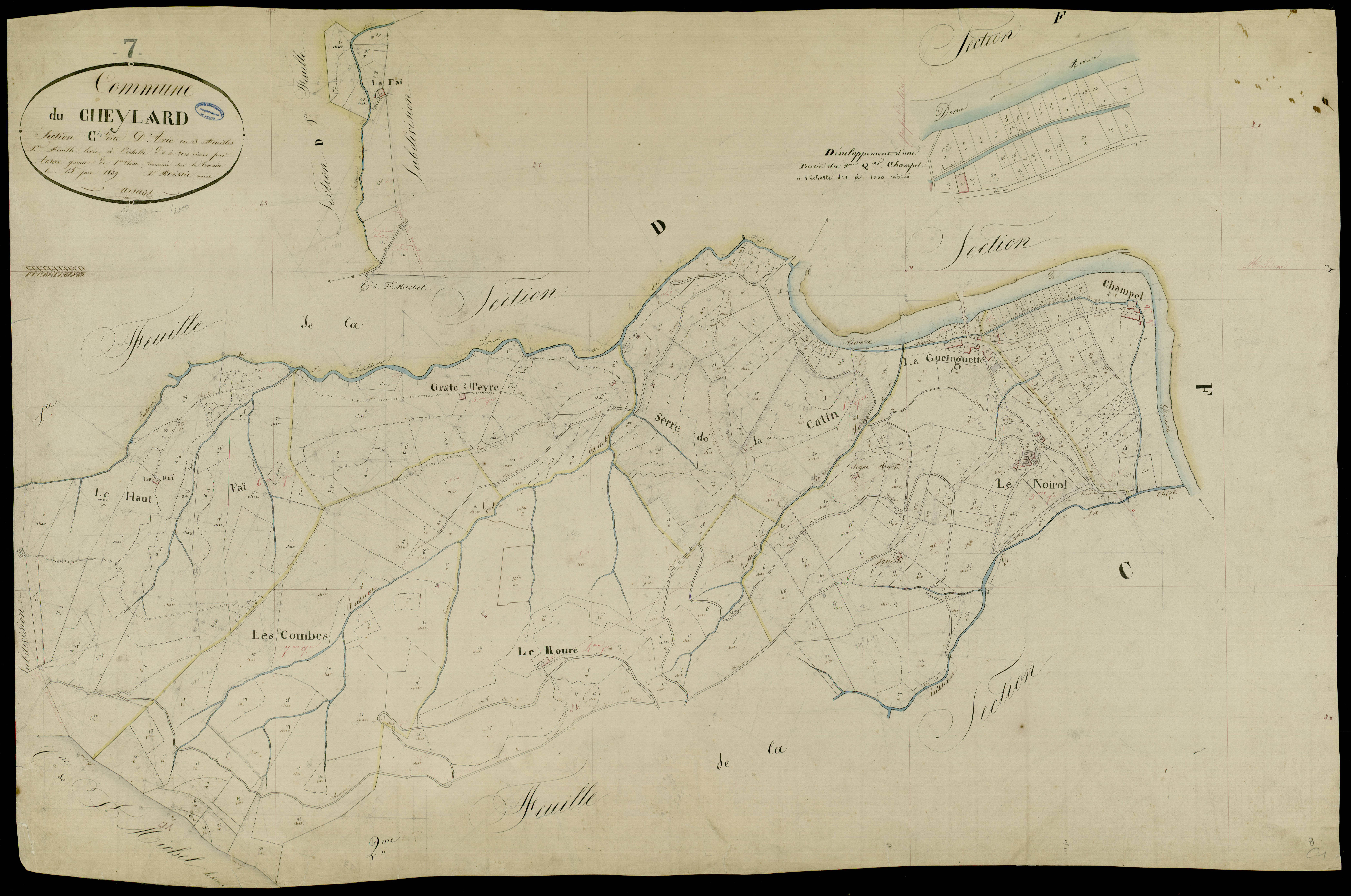 Le Cheylard - Section C - Feuillet 1