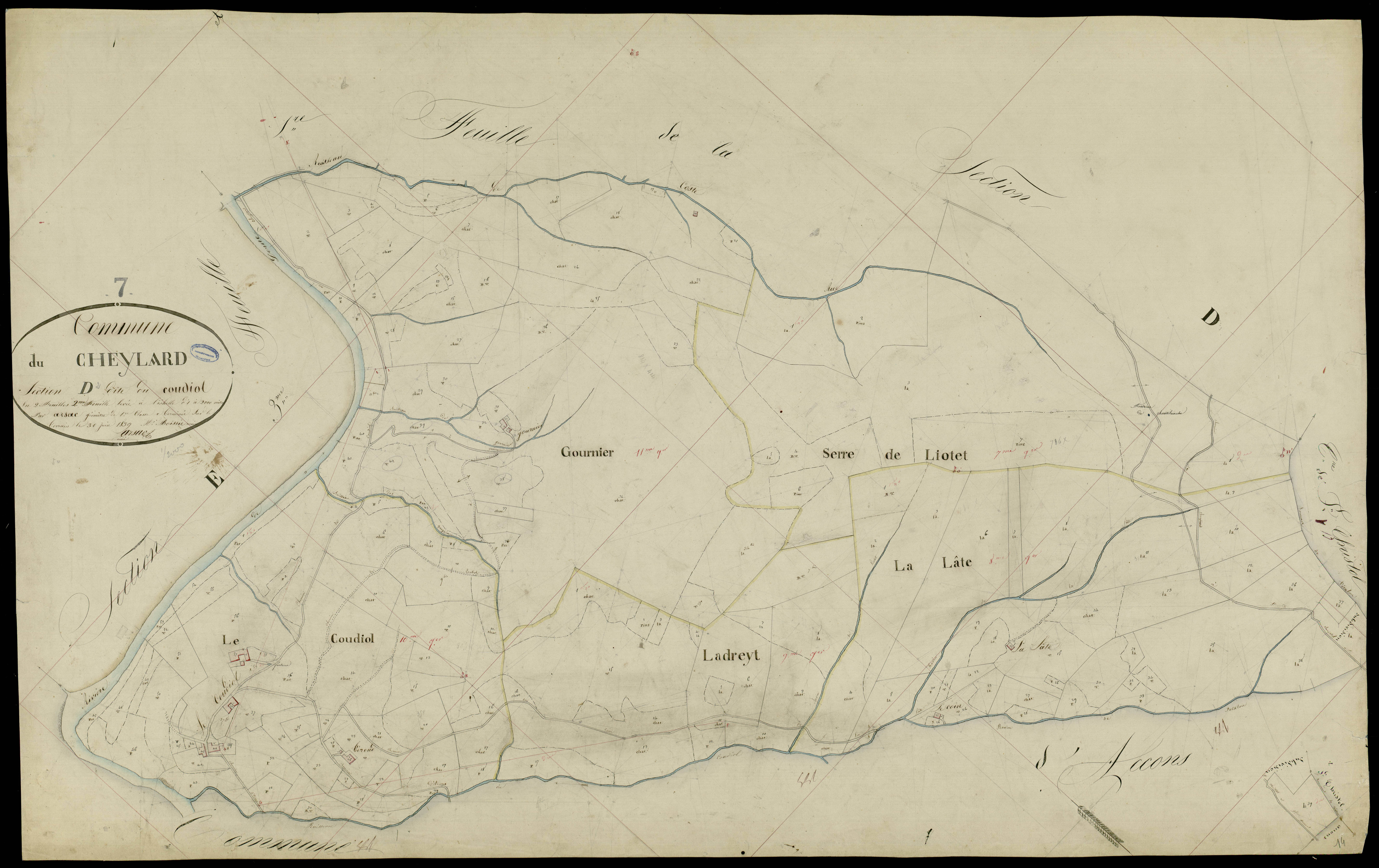 Le Cheylard - Section D - Feuillet 2