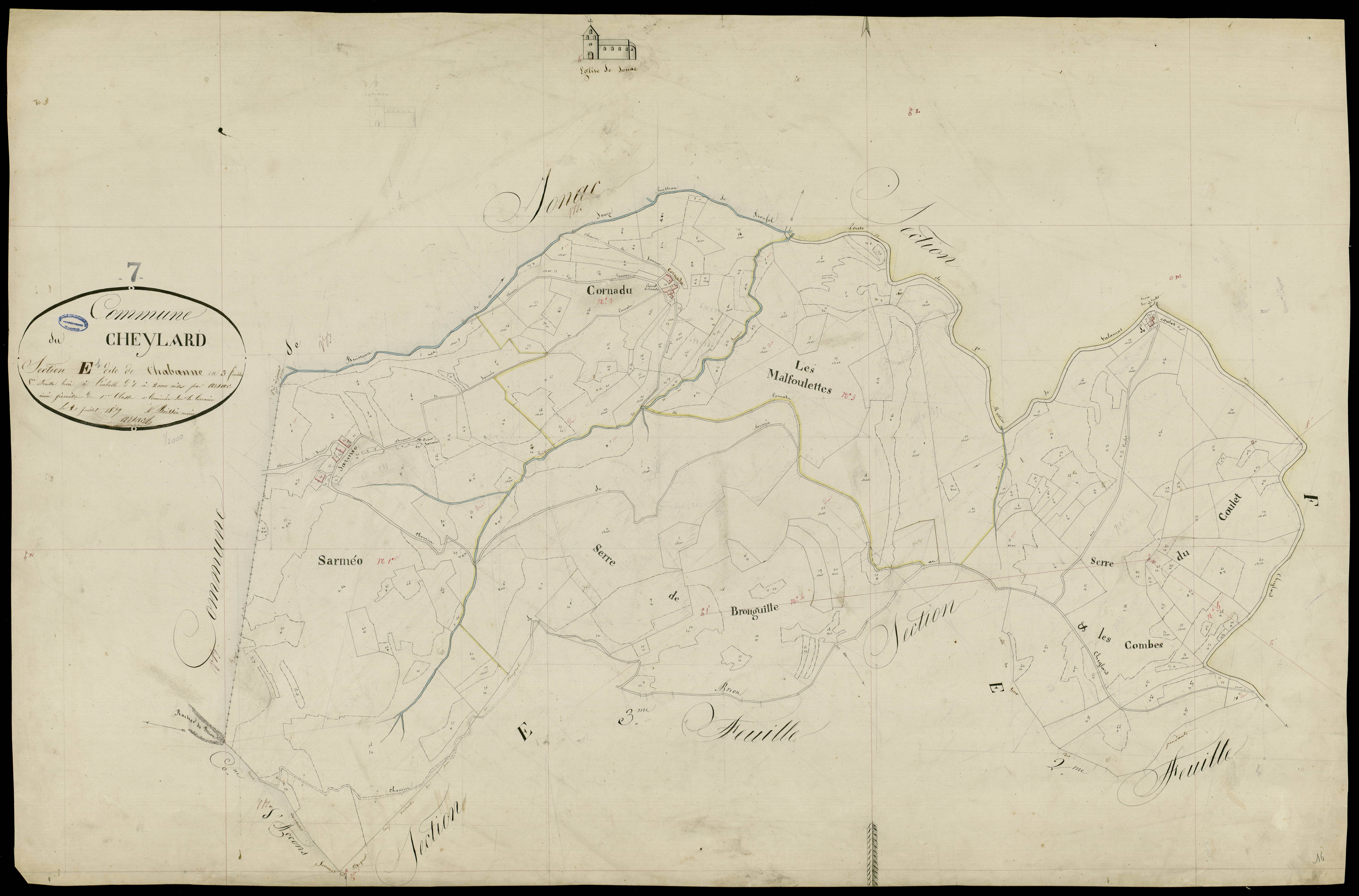 Le Cheylard - Section E - Feuillet 1