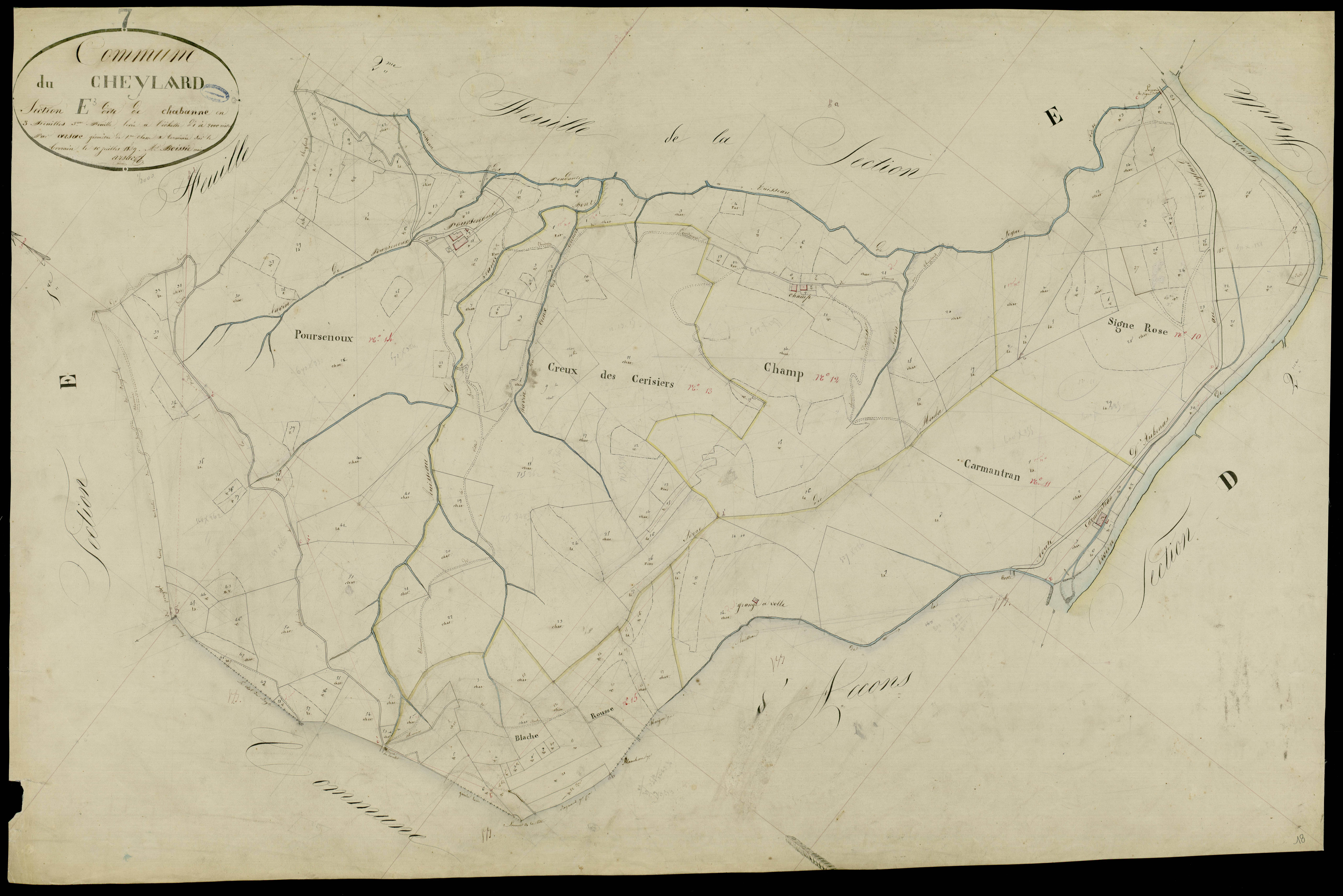 Le Cheylard - Section E - Feuillet 3