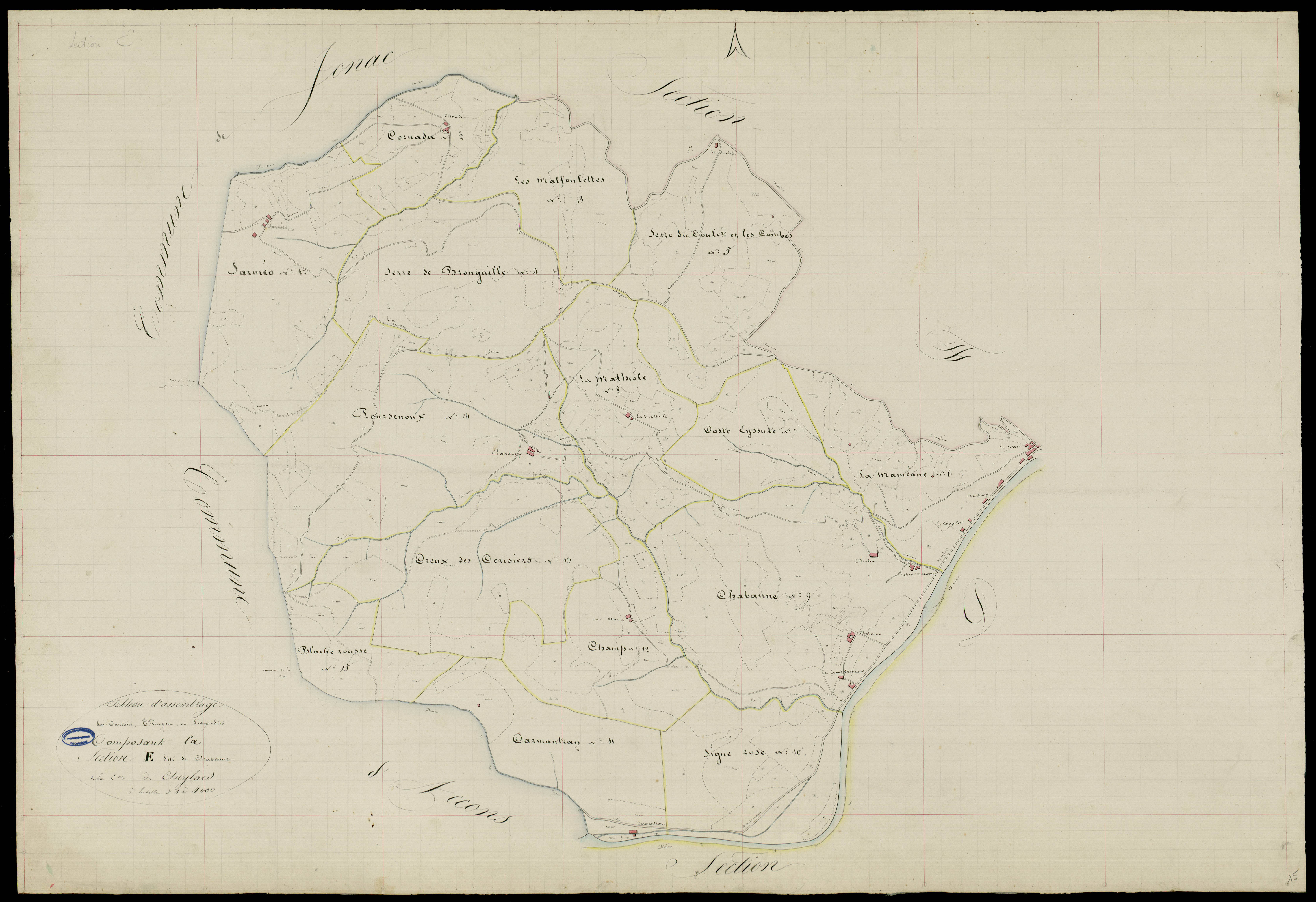 Le Cheylard - Tableau d'assemblage de la section E