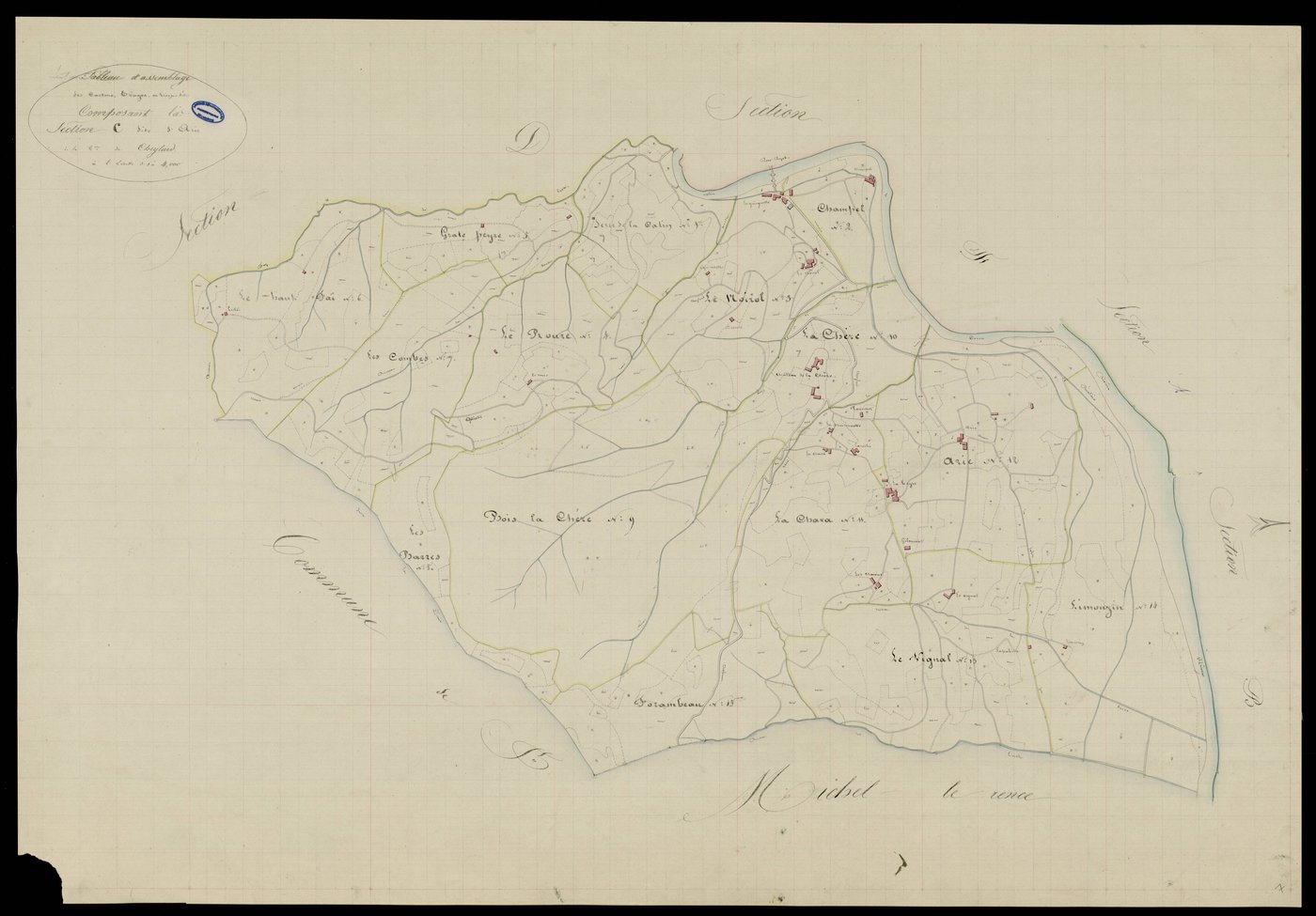 Le Cheylard - Tableau d'assemblage de la section C