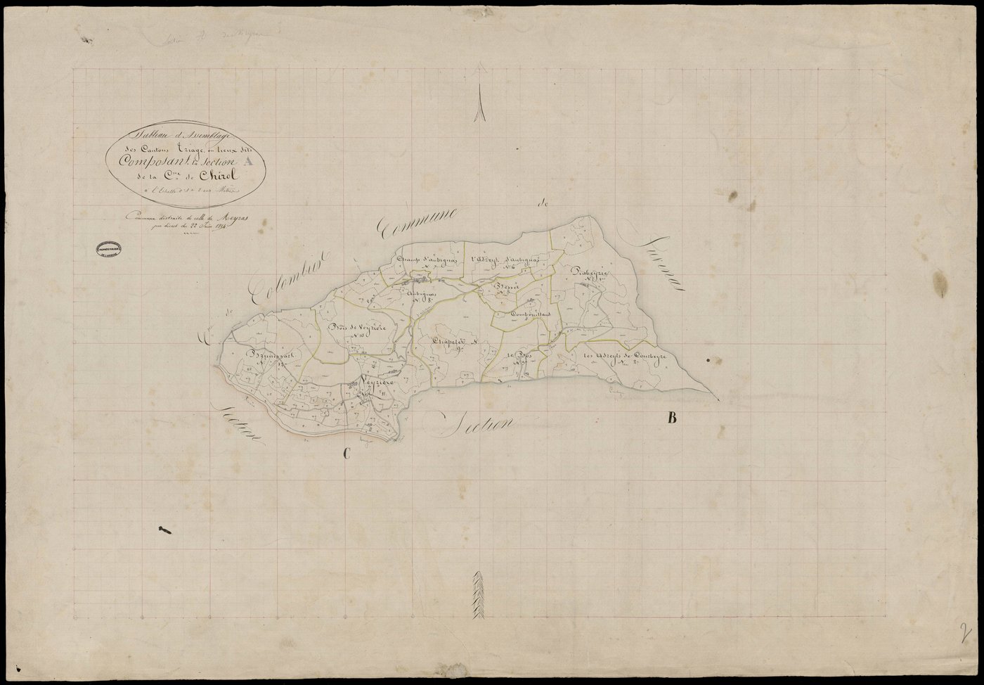 Chirols - Tableau d'assemblage de la section A