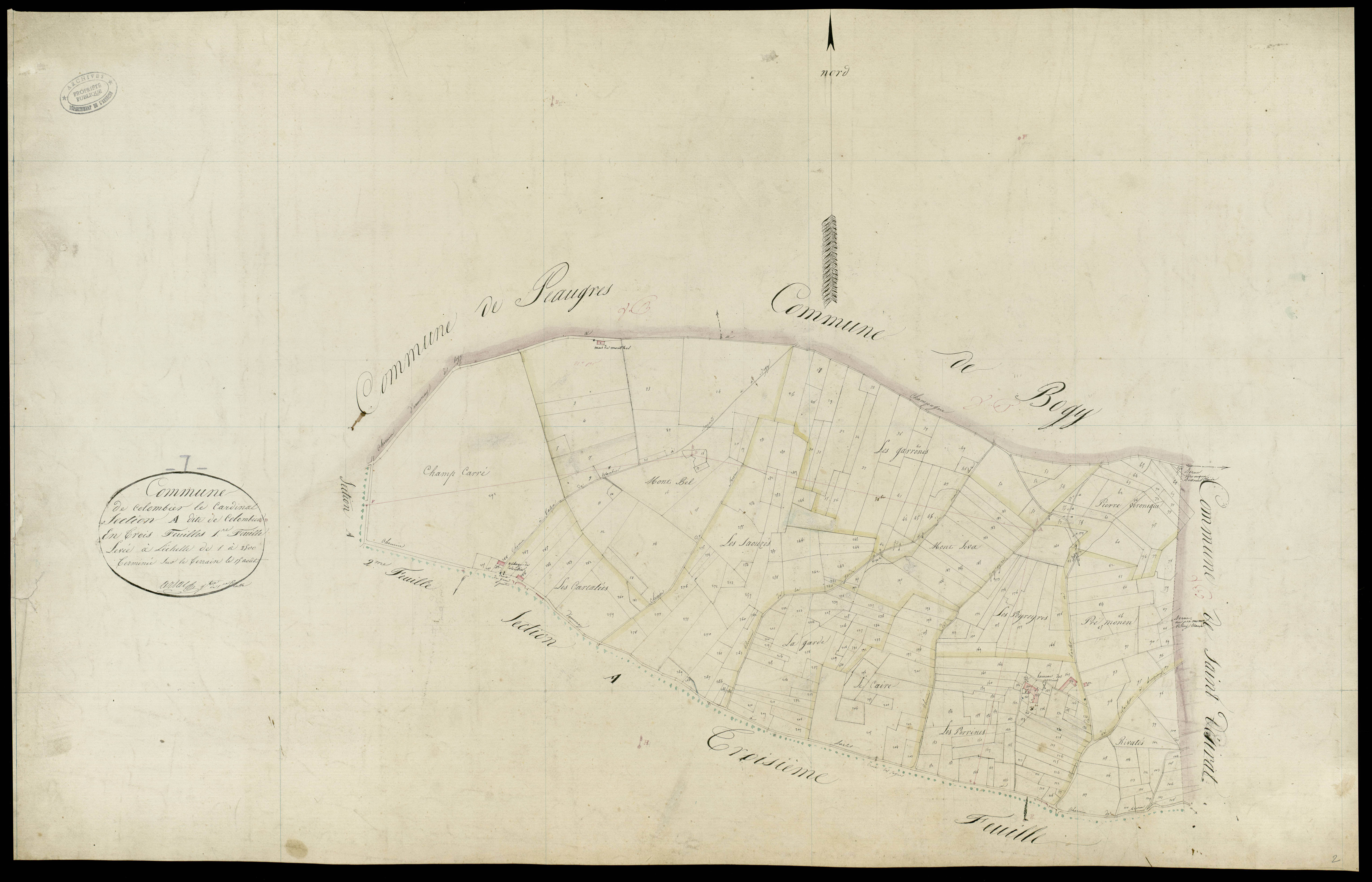 Colombier-le-Cardinal - Section A - Feuillet 1