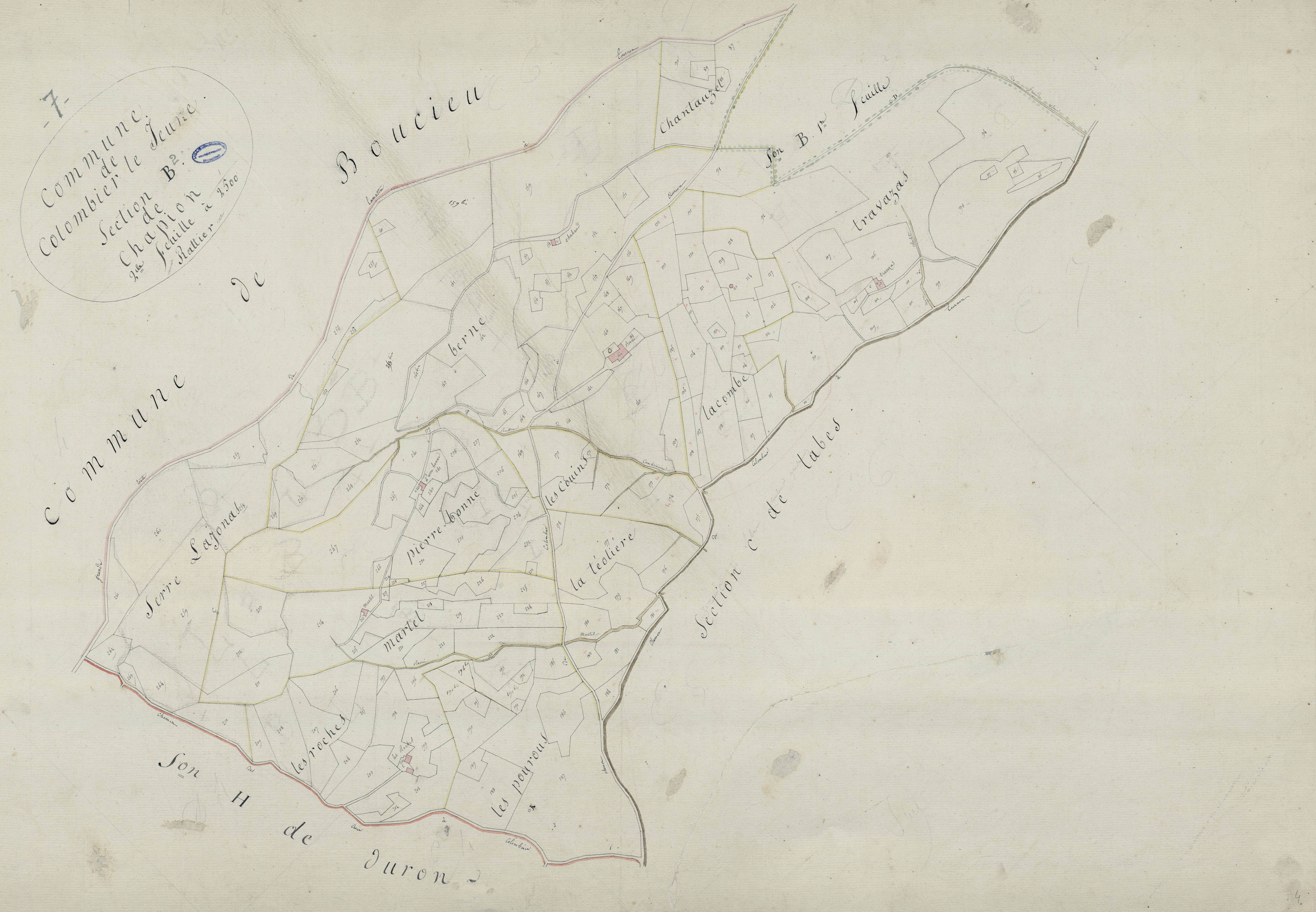 Colombier-le-Jeune - Section B - Feuillet 2