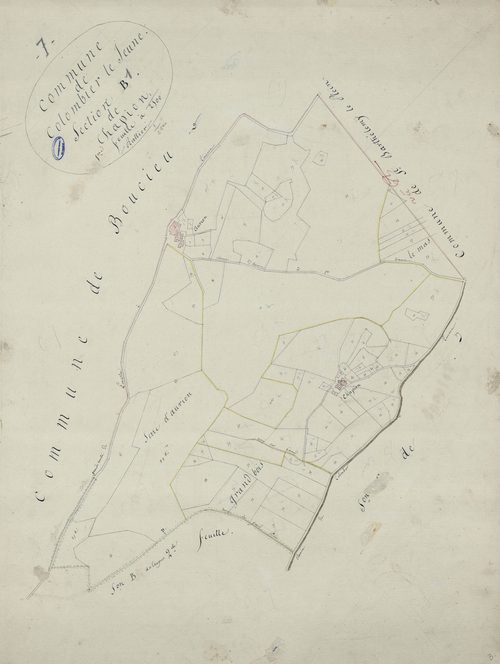 Colombier-le-Jeune - Section B - Feuillet 1