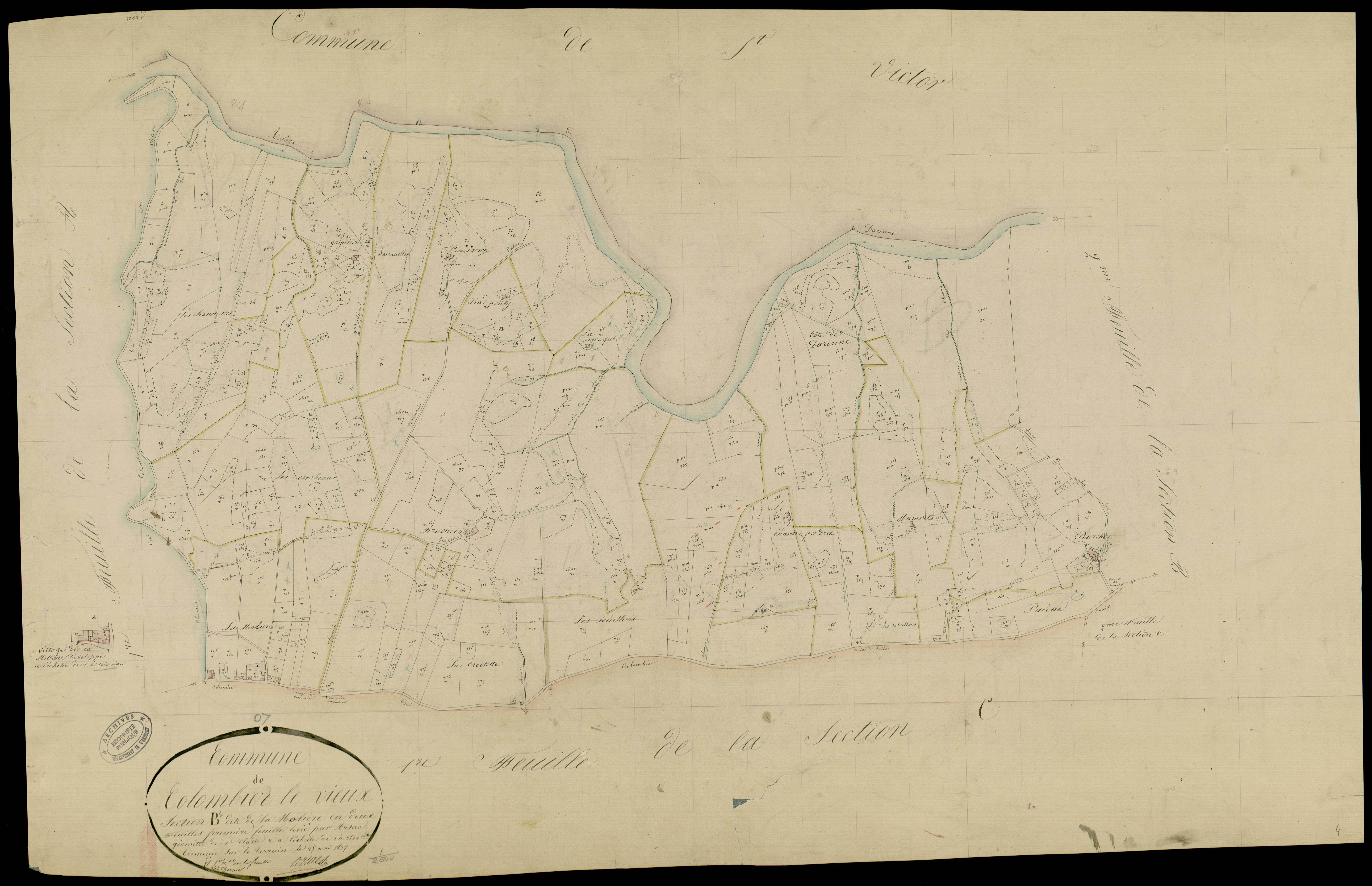 Colombier-le-Vieux - Section B - Feuillet 1