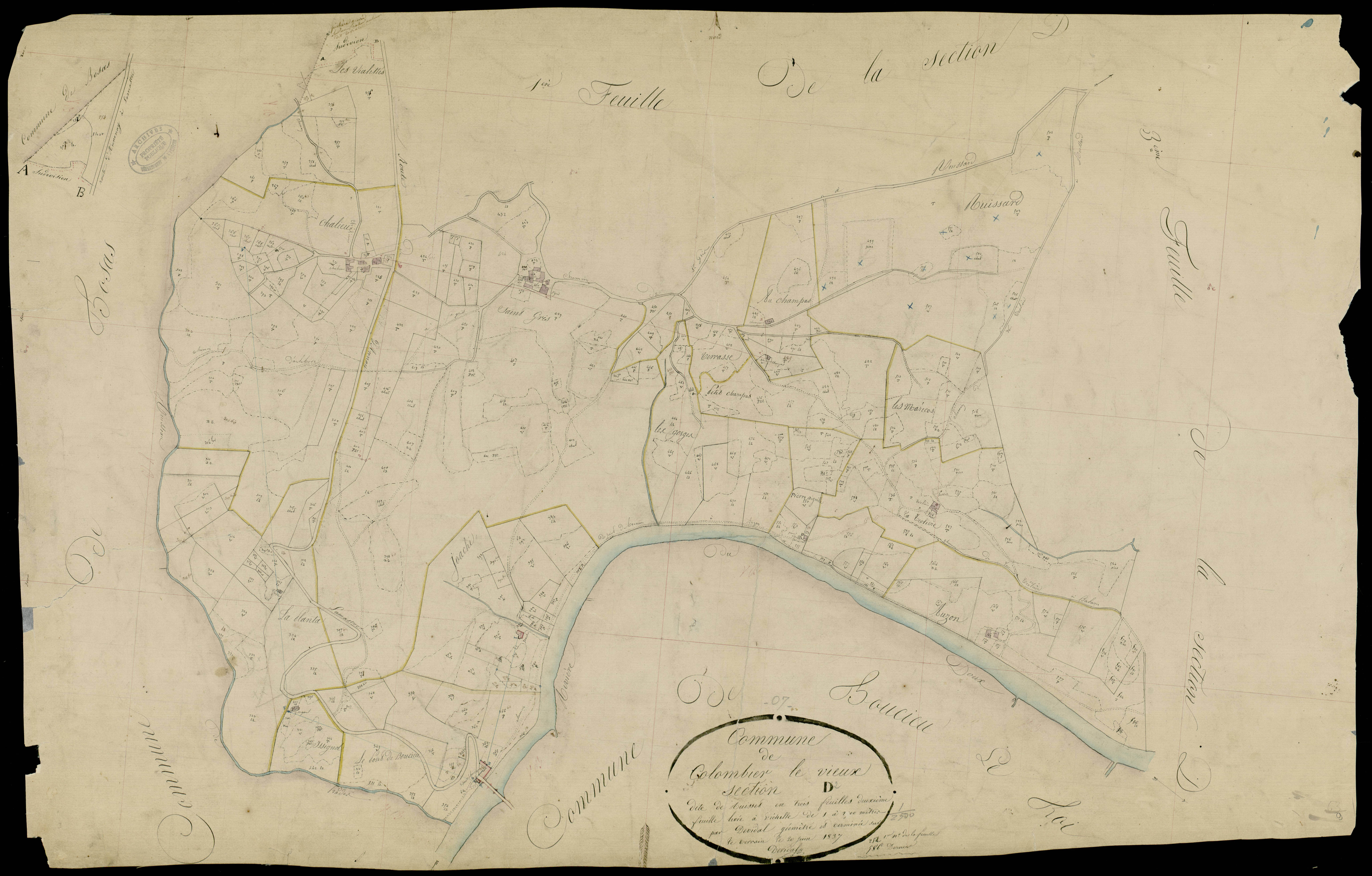 Colombier-le-Vieux - Section D - Feuillet 2